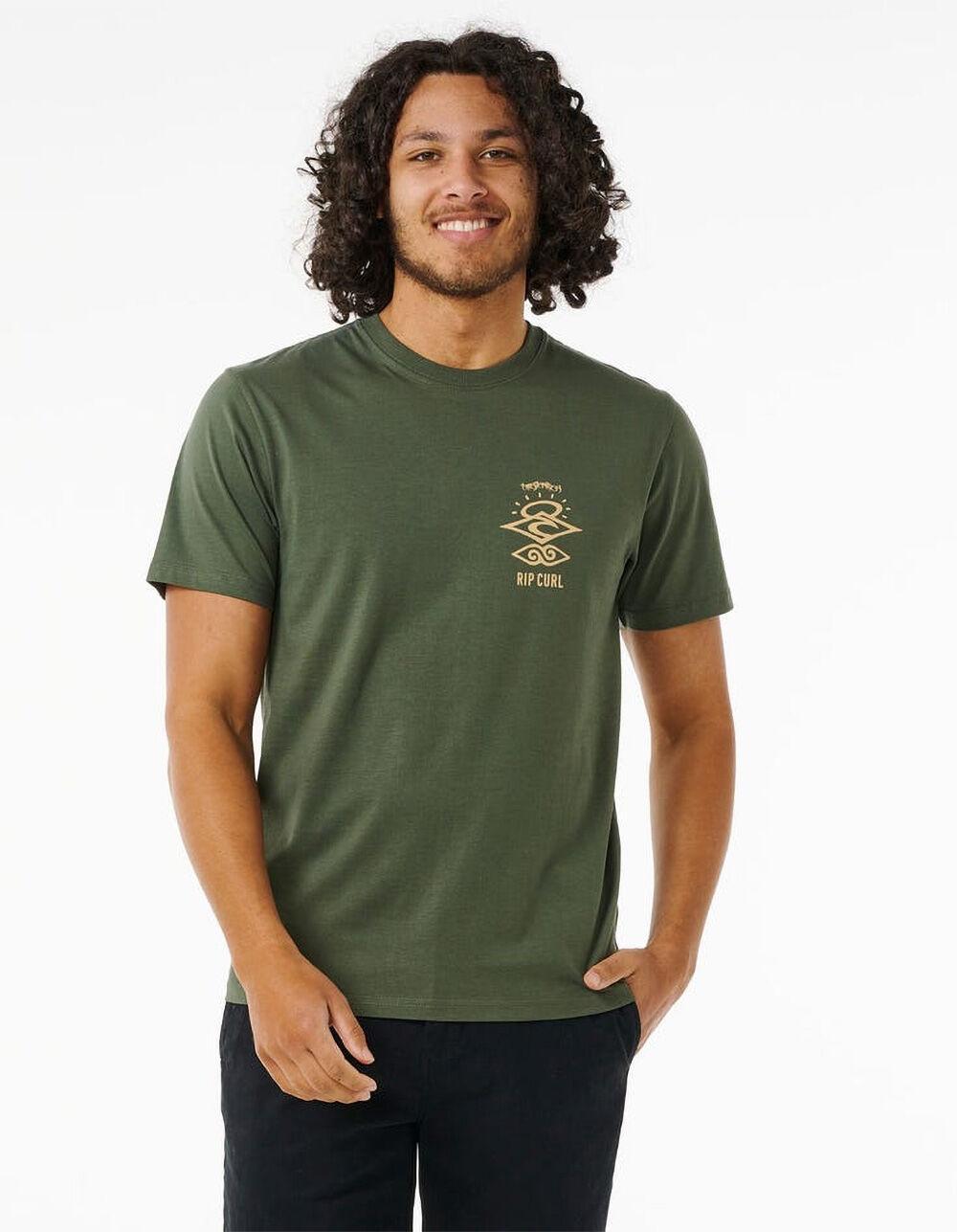 RIP CURL Search Icon Mens Tee - OLIVE Product Image
