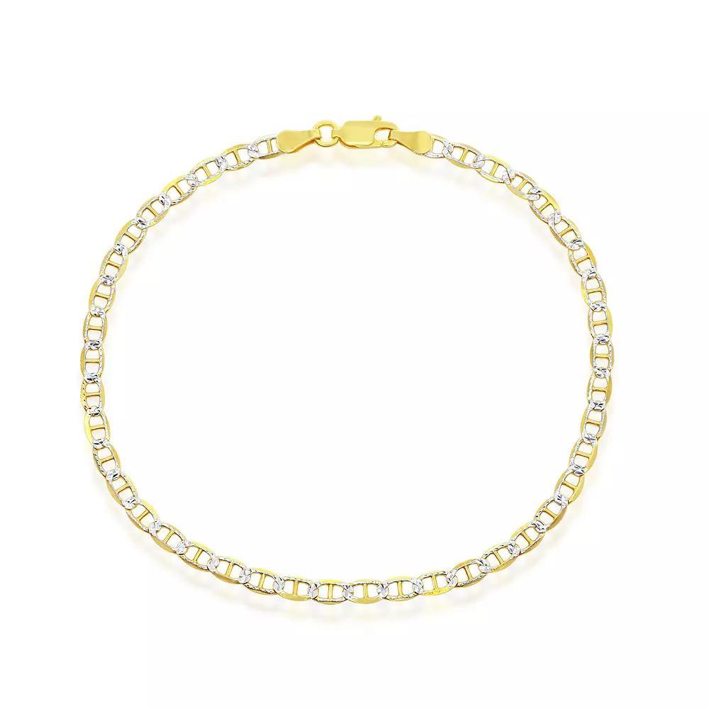Argento Bella Sterling Silver Pave Marina Chain Bracelet, Womens Gold Tone Product Image