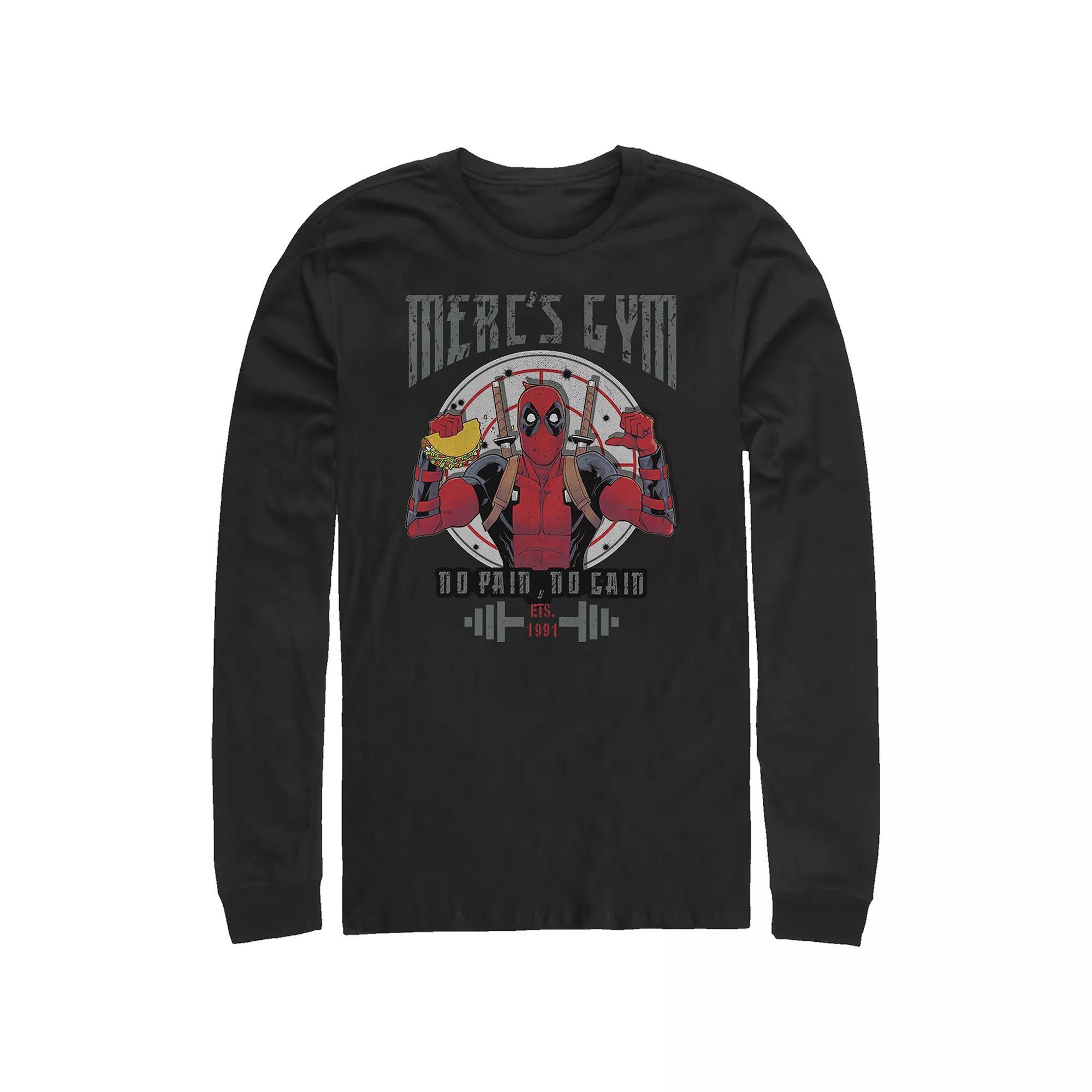 Big & Tall Marvel Deadpool Merc's Gym Long Sleeve Graphic Tee, Men's, Size: 4XB, Black Product Image