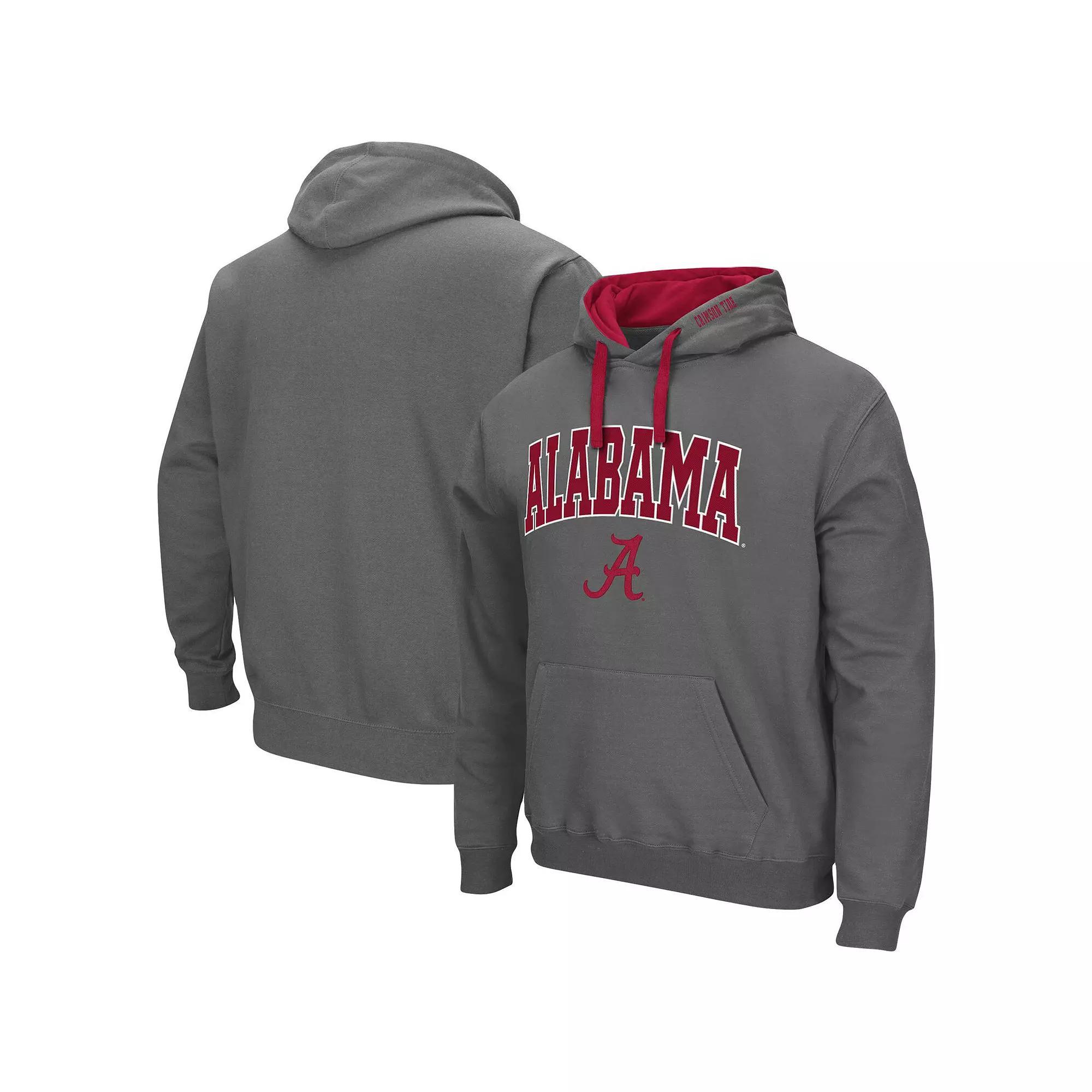 Men's Colosseum Charcoal Alabama Crimson Tide Big & Tall Arch & Logo 2.0 Pullover Hoodie, Size: 2XB Product Image