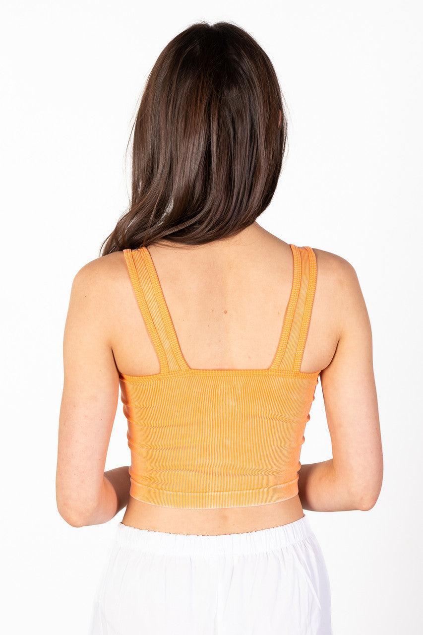 Magenta Mineral Wash Ribbed Tank Product Image