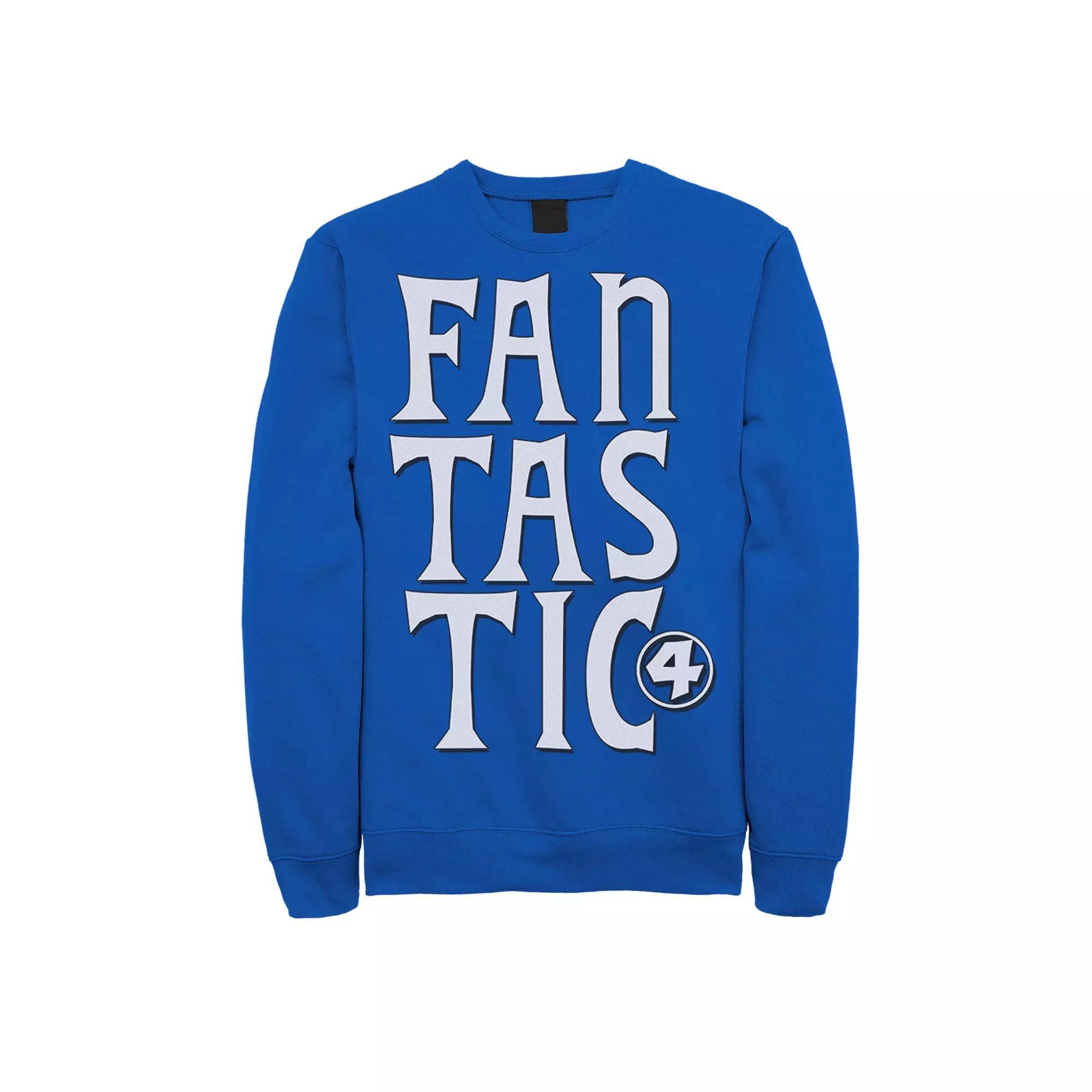 Men's Marvel Fantastic Four Triple Stacked Text Sweatshirt, Size: XXL, Royal Product Image