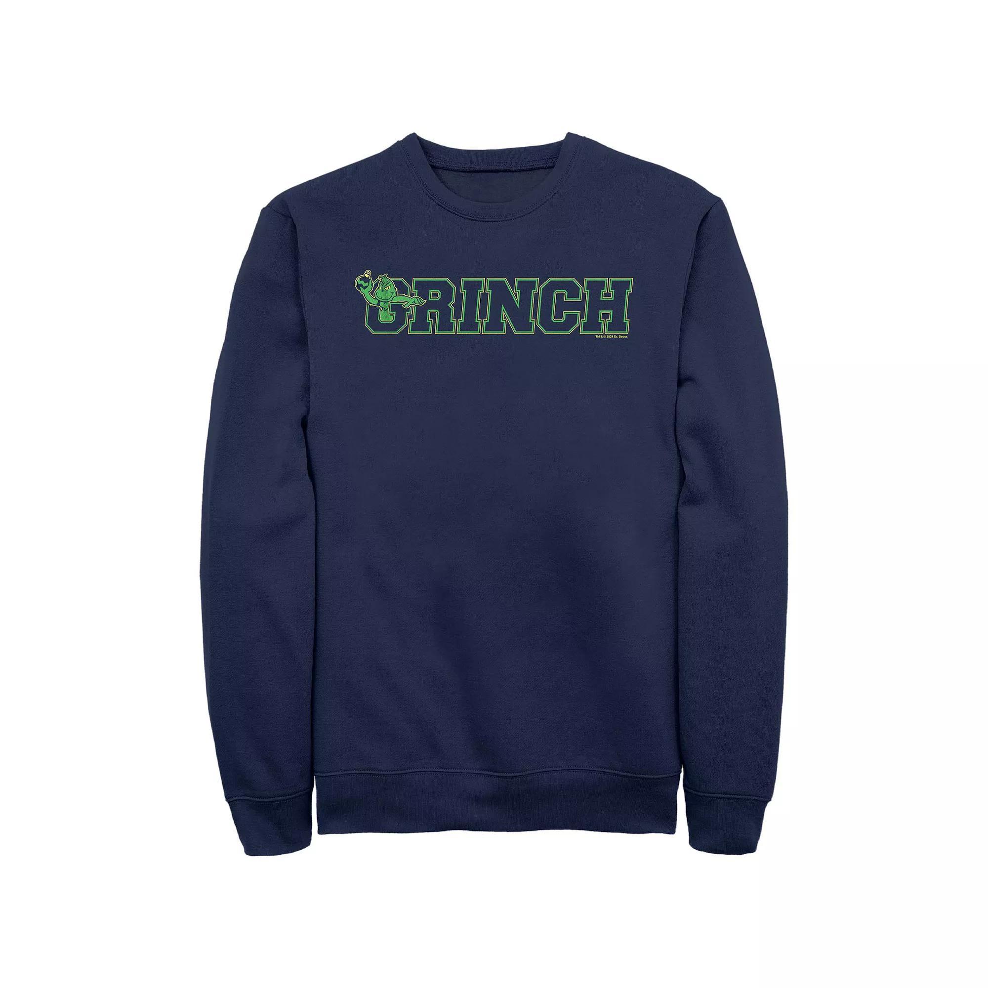 Big & Tall Dr. Seuss Grinch Collegiate Graphic Fleece, Men's, Size: Small, Blue Product Image