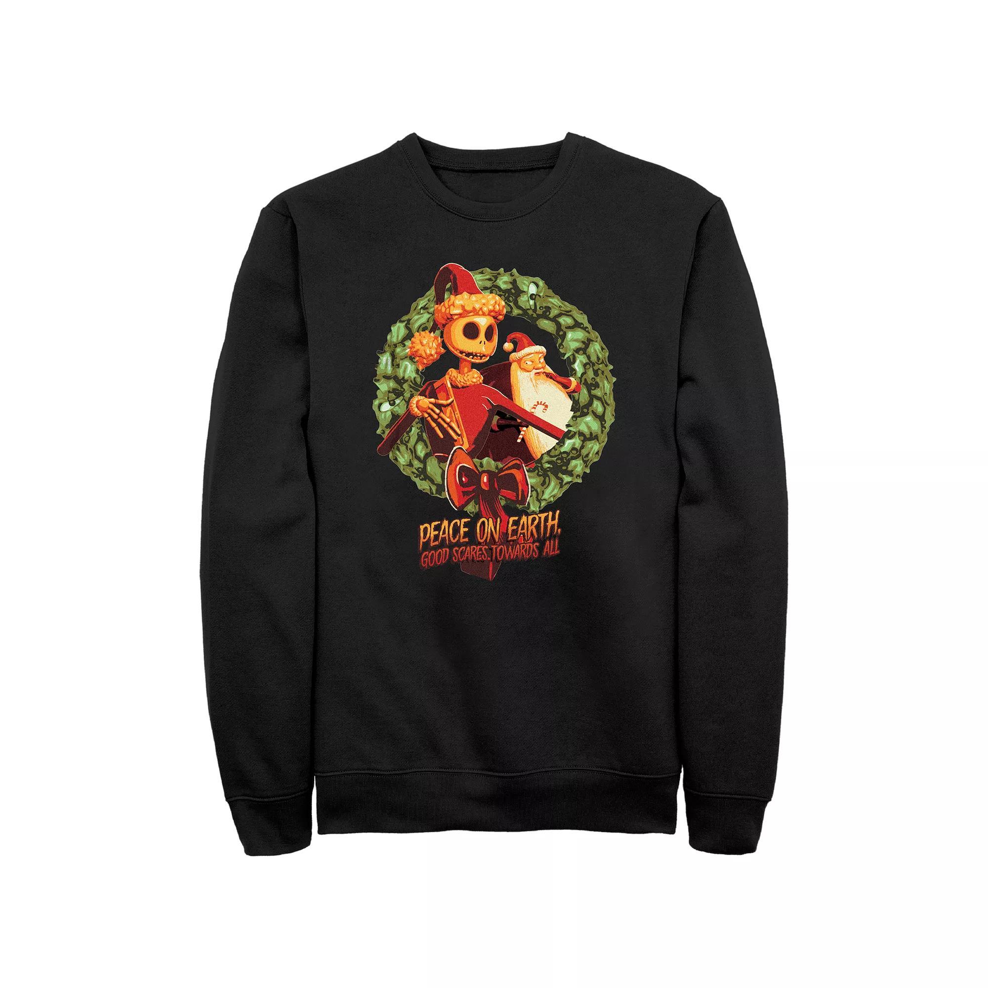 Disney's The Nightmare Before Christmas Big & Tall Jack Wreath Graphic Fleece Pullover, Men's, Size: XL Tall, Black Product Image