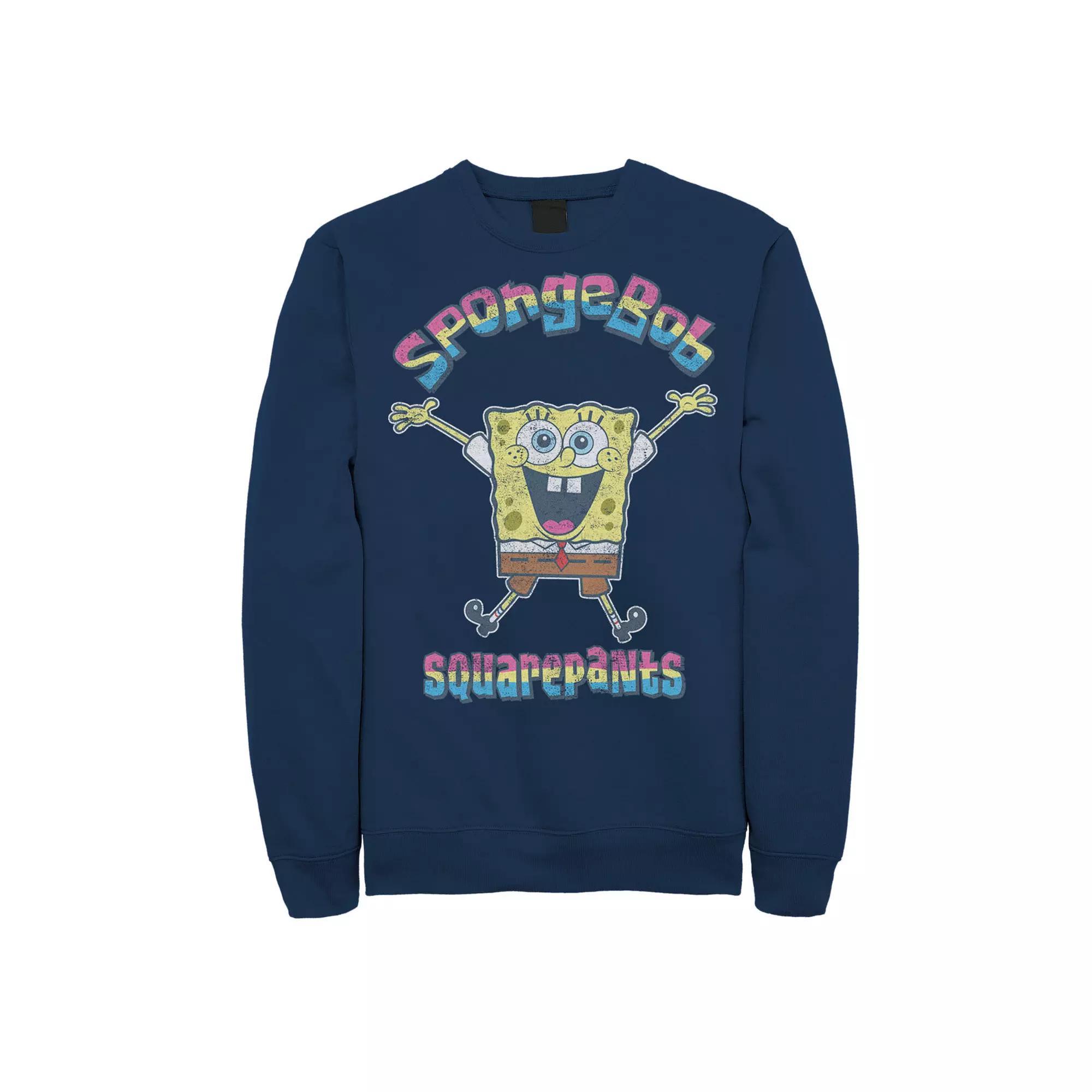 Men's Nickelodeon SpongeBob SquarePants Rainbow Logo Sweatshirt, Size: XL, Blue Product Image