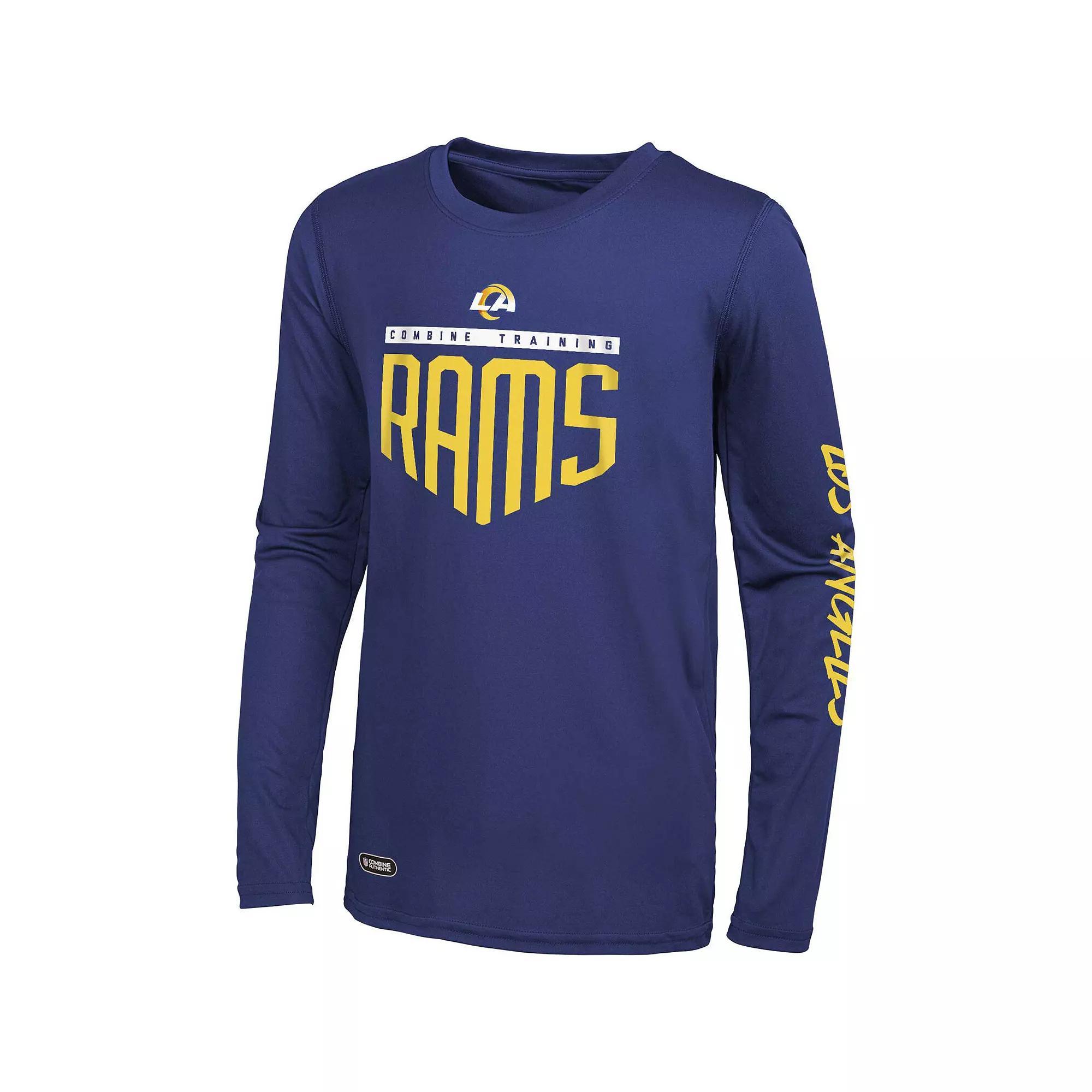 Men's Royal Los Angeles Rams Impact Long Sleeve T-Shirt, Size: Medium, Blue Product Image