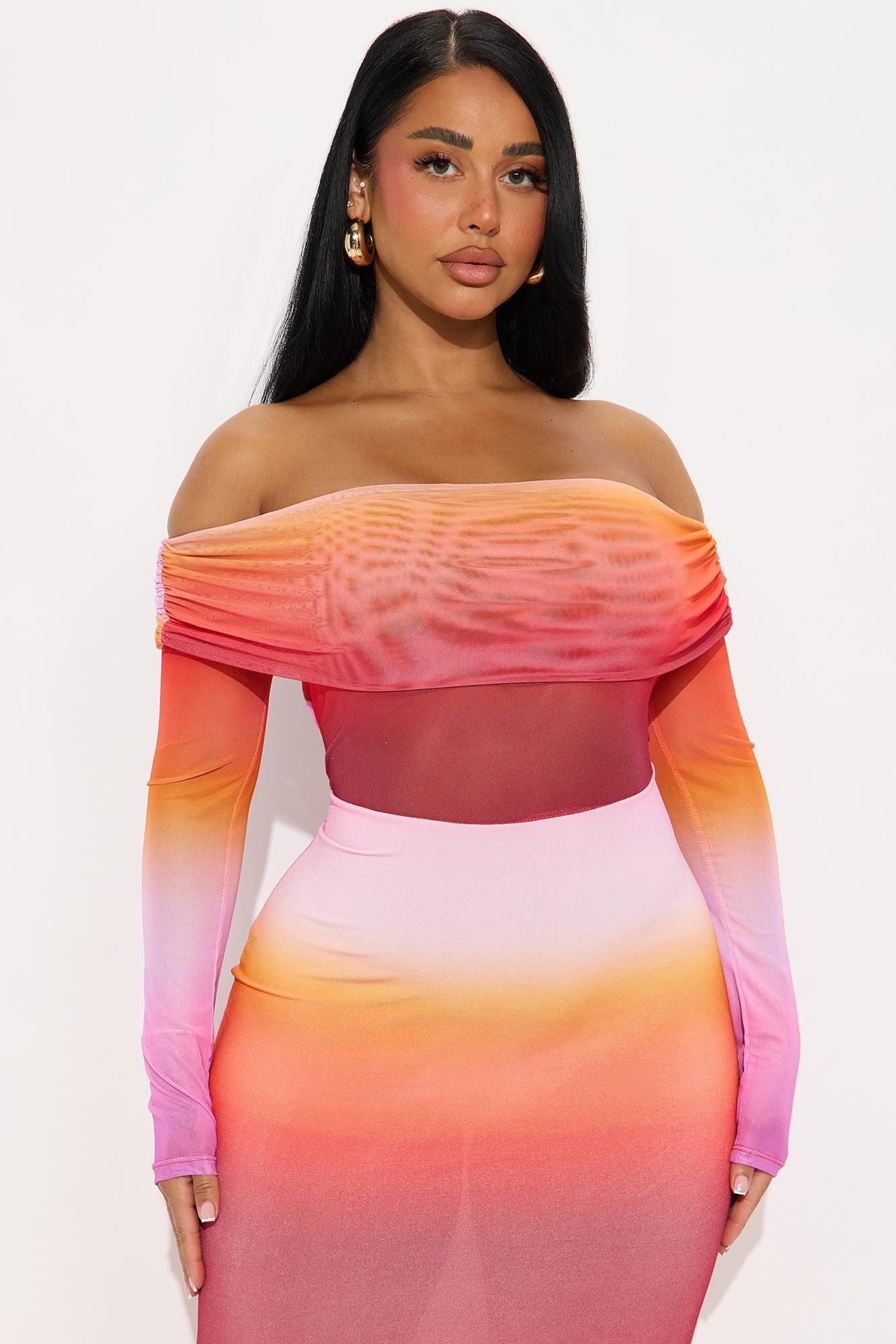 Sunset Walks Ombre Maxi Dress - Orange/combo Product Image