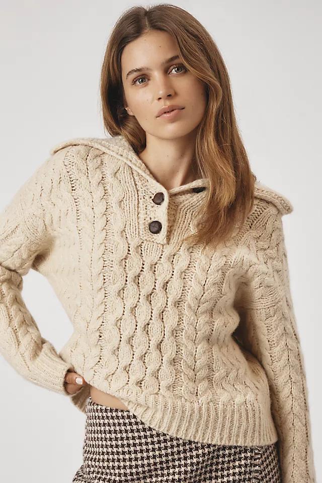 Maeve Button Collared Sweater Product Image