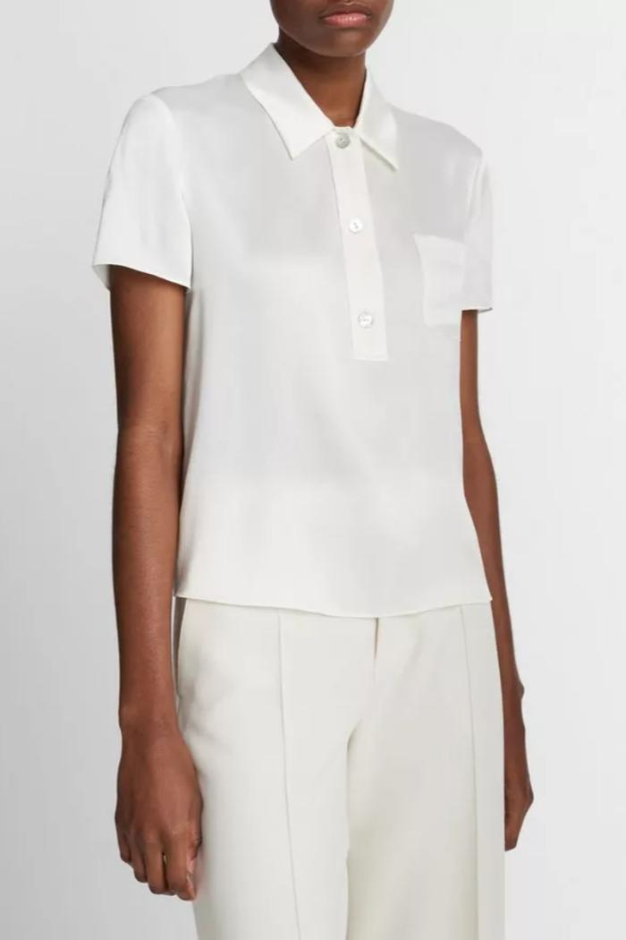 Silk Short-Sleeve Polo Shirt Product Image