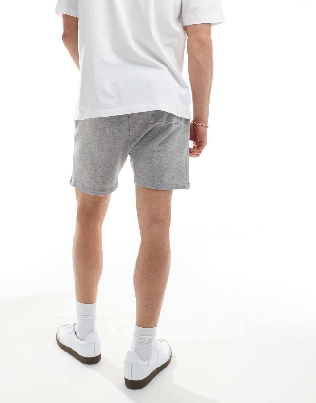 ASOS DESIGN shorter length skinny shorts in gray heather Product Image