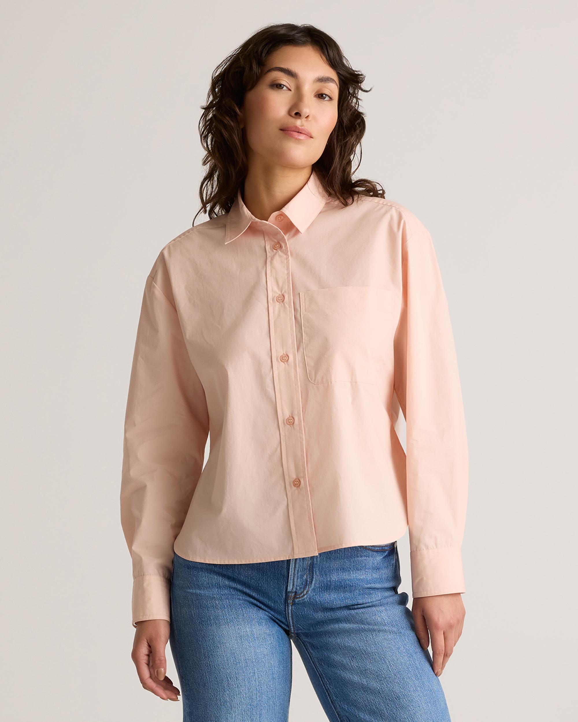 Quince | Women's Poplin Cropped Long Sleeve Shirt Size XS, Organic Cotton Product Image
