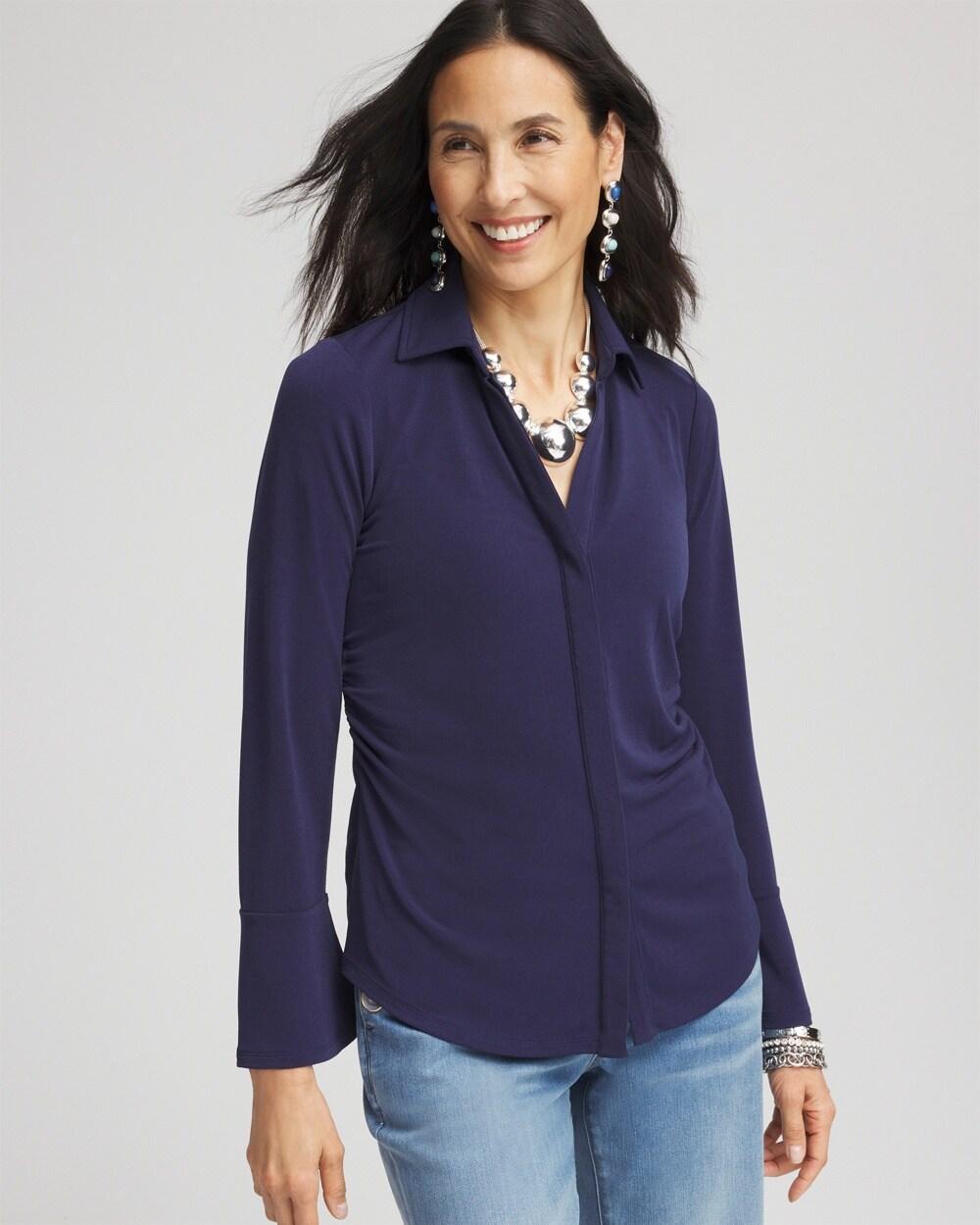 Collared Ruched Seam Top Product Image