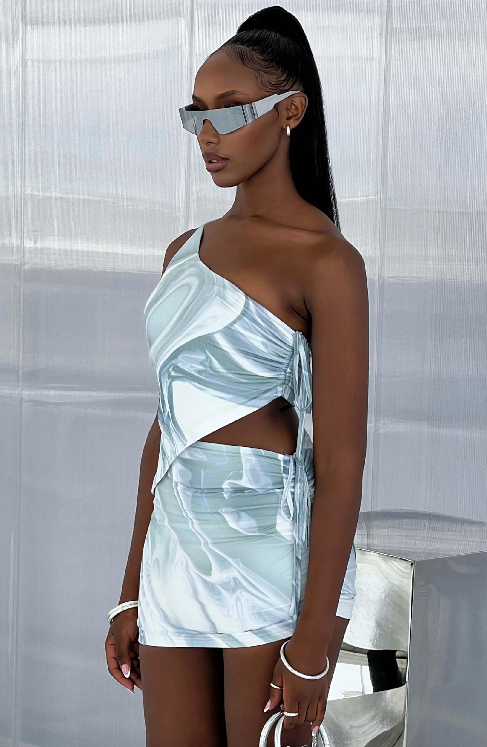 Blair Maxi Skirt - Grey Haze Print Product Image