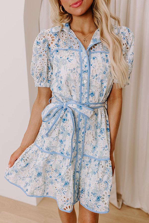 Sweet Embrace Floral Eyelet Mini Dress Product Image