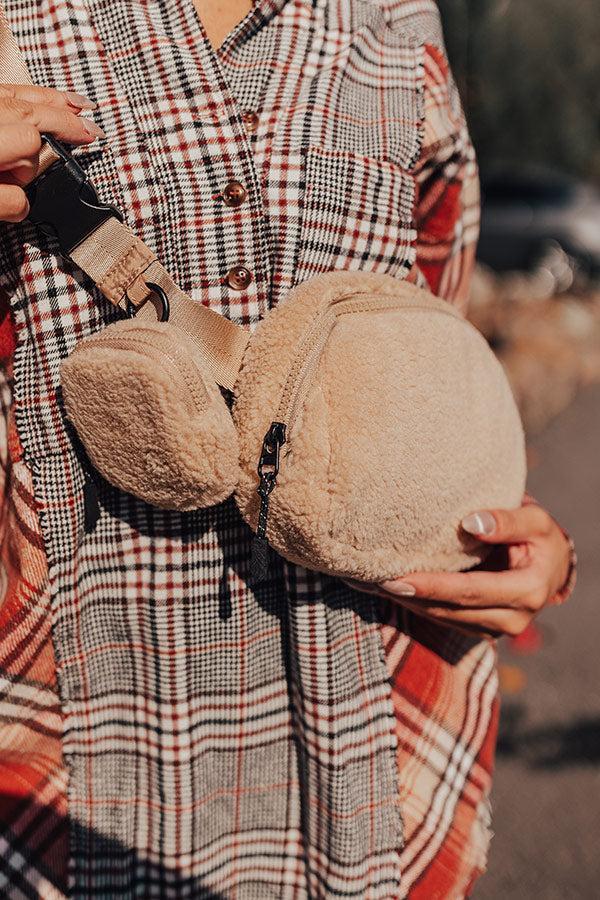 Easy To Style Sherpa Fanny Pack In Beige Product Image