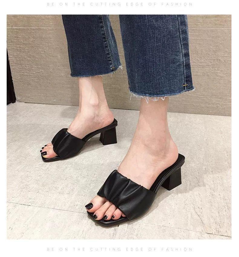Block Heel Slide Sandals Product Image