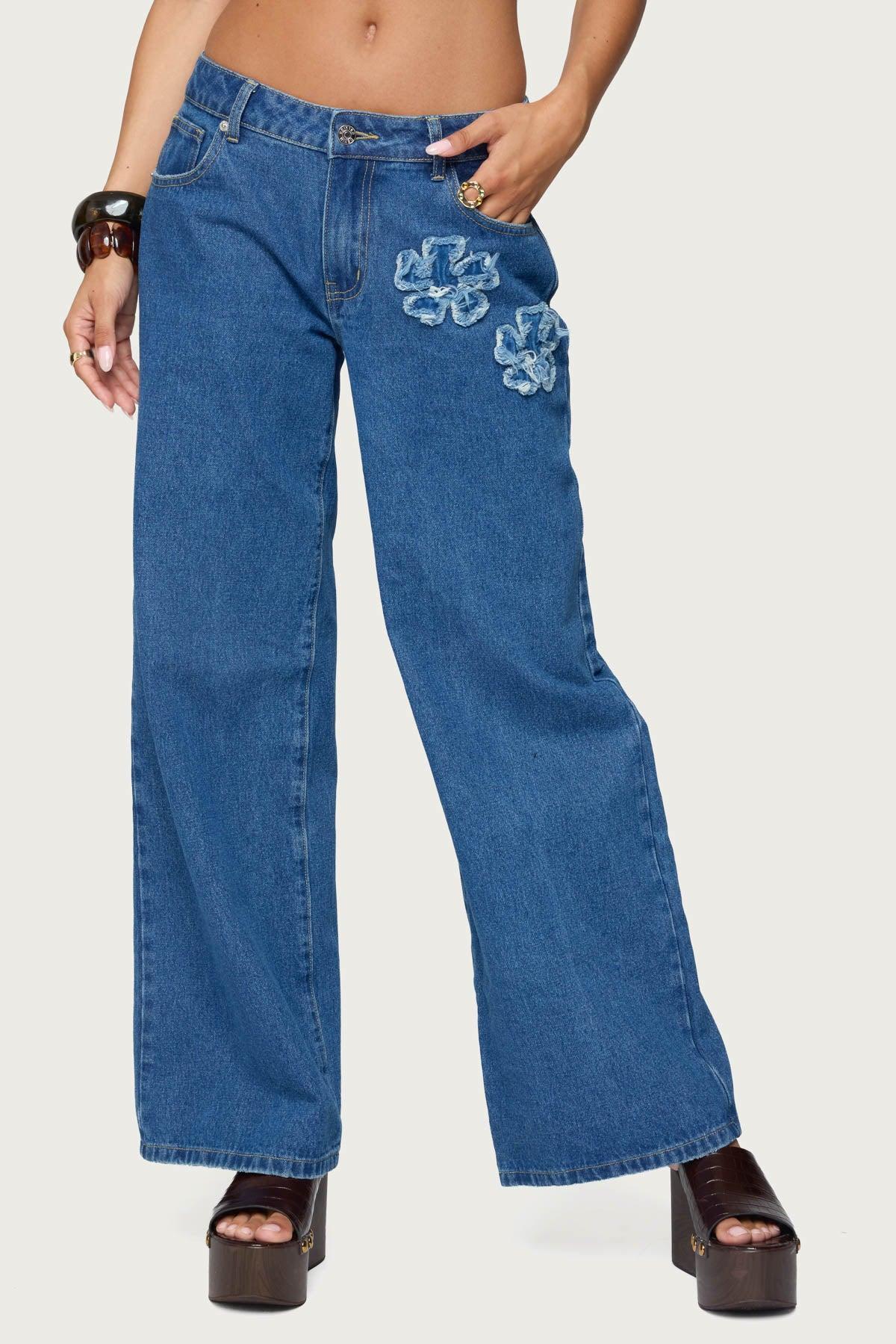 Flower Patch Low Rise Jeans Product Image