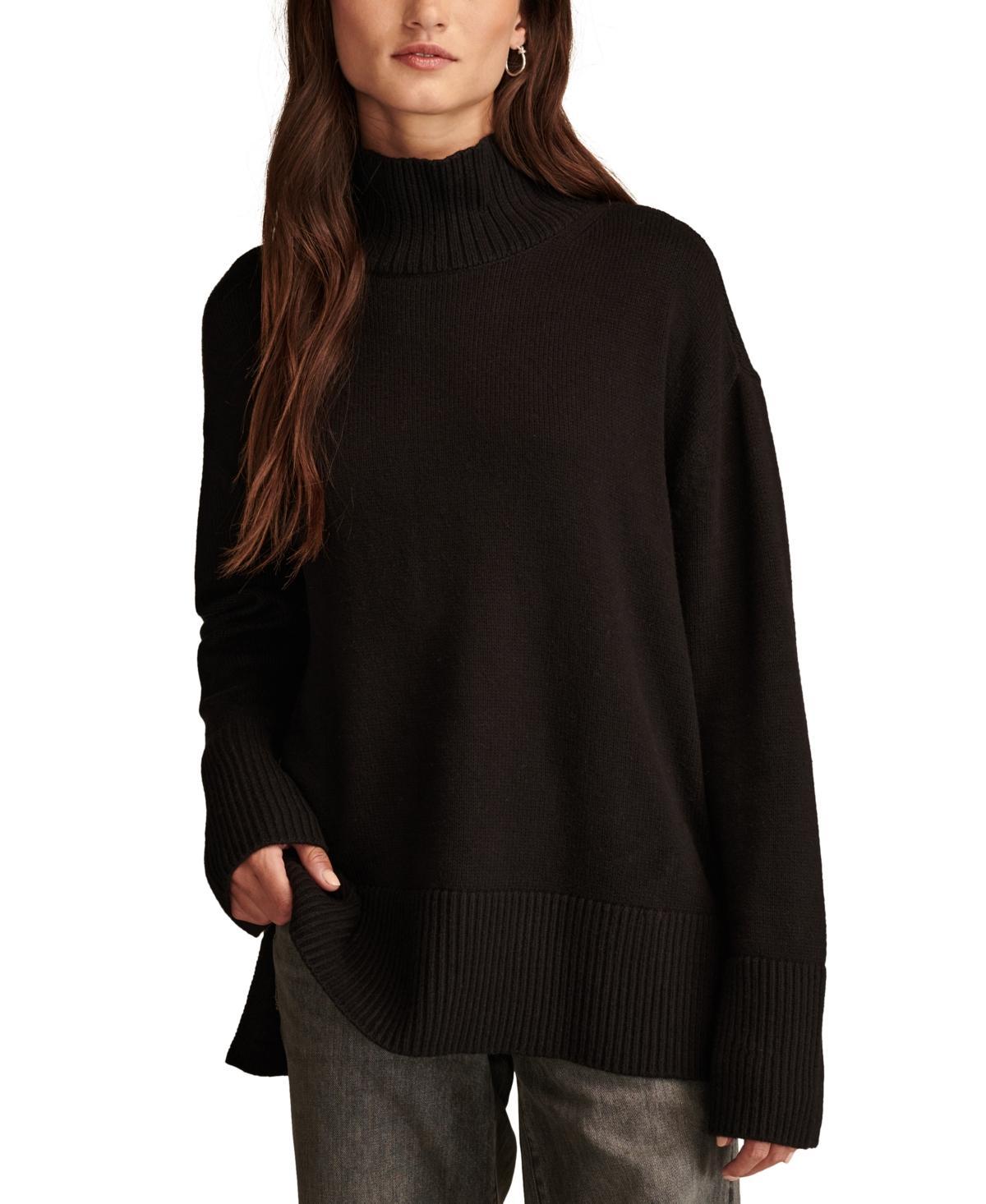 Lucky Brand Mock Neck Tunic (Mhg Stripe) Women's Clothing Product Image