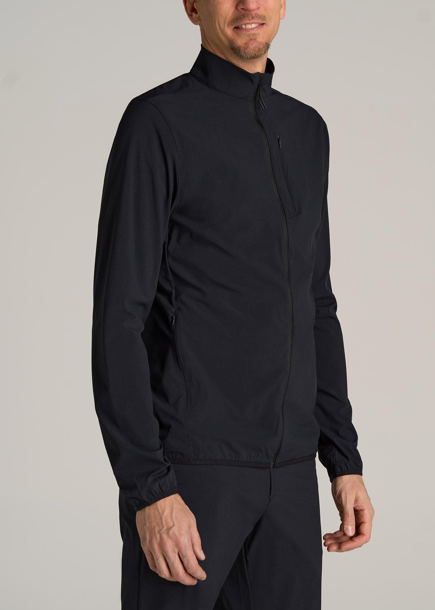Tall Men's Softshell Jacket for Outdoor Training in Black Product Image