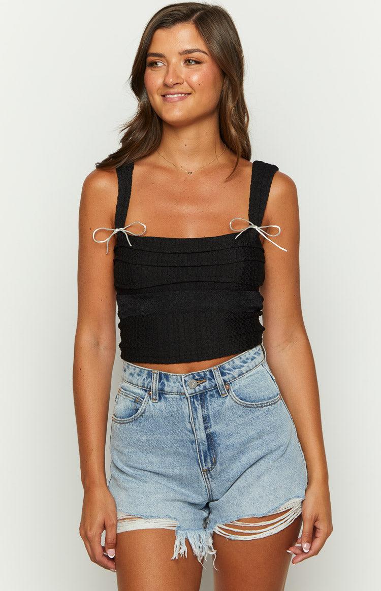 Vida Black Bow Top Girls Product Image