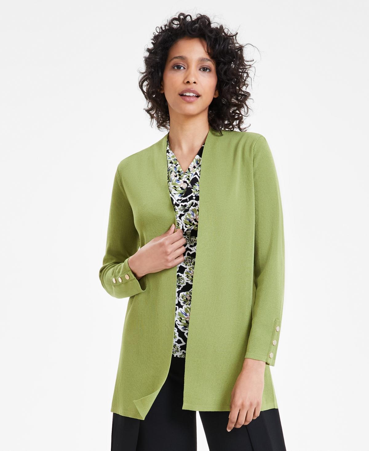 Anne Klein Womens Carmel Open-Front Buttoned-Cuff Cardigan Product Image