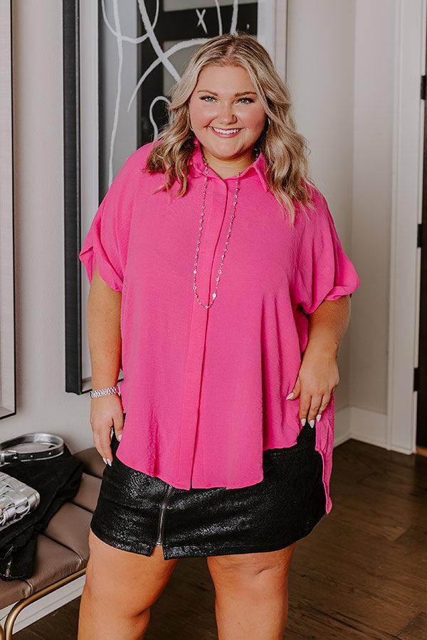 Destined For Decadence Button Up In Hot Pink Curves Product Image