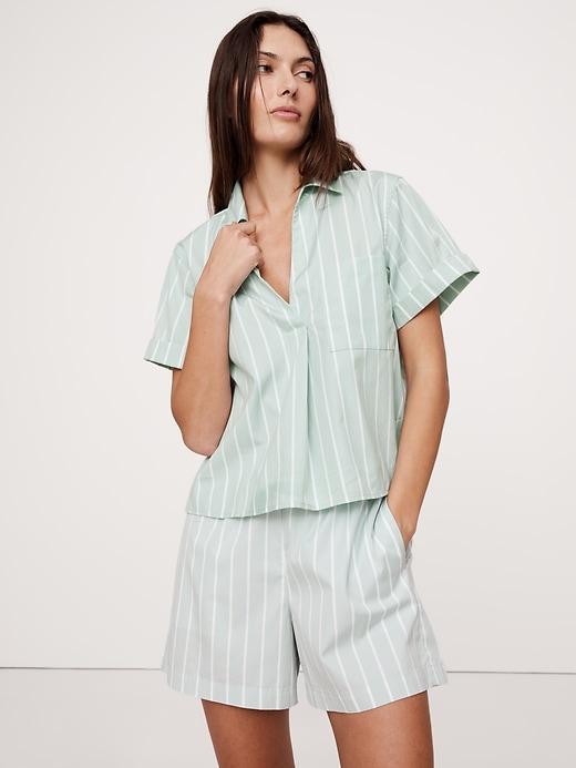Poplin Cropped Popover Shirt Product Image