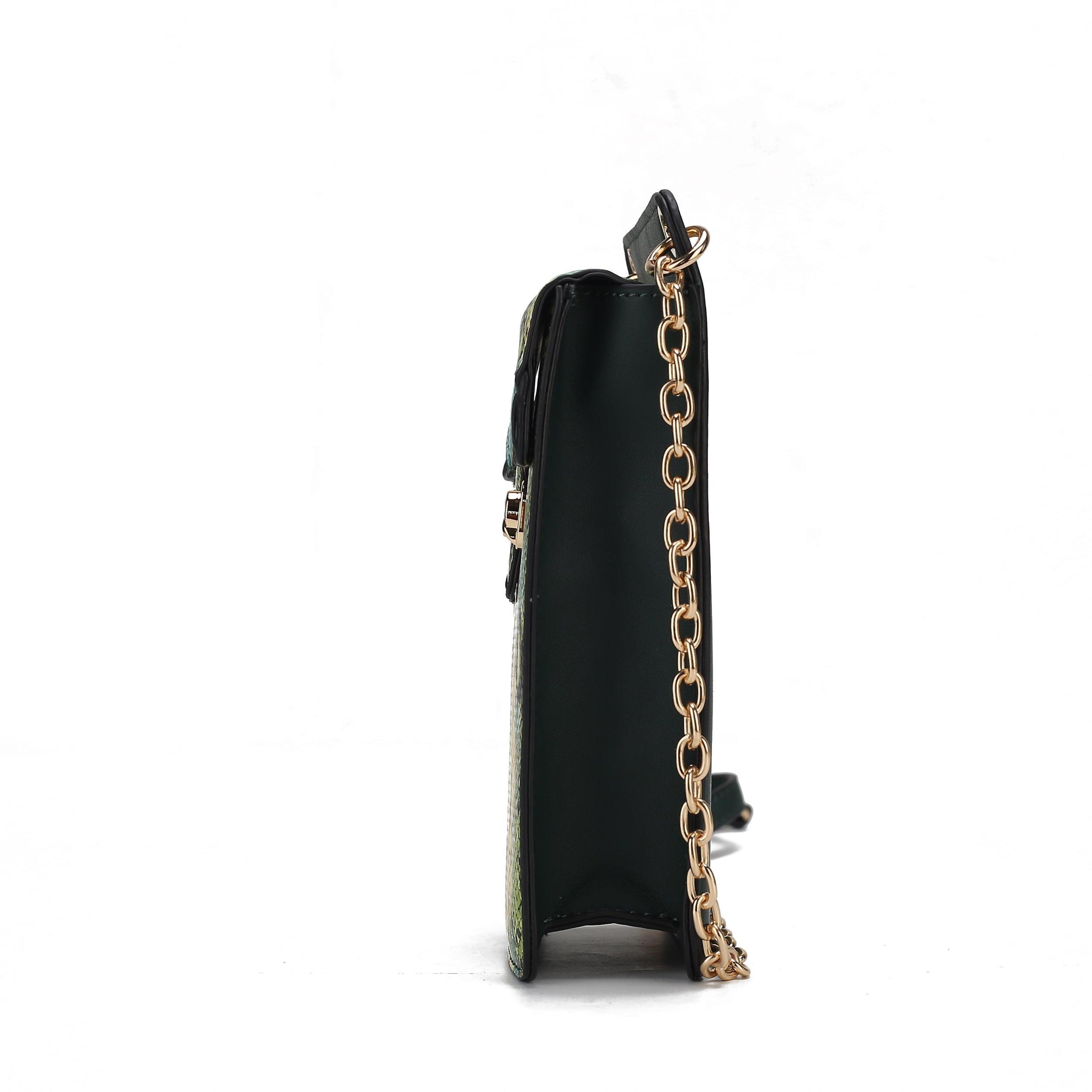 MKF Collection Women's Yael Snake Embossed Vegan Leather Women's Phone Crossbody Handbag Female Product Image