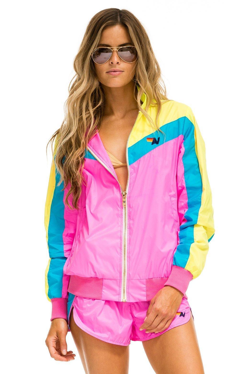 WINDBREAKER JACKET - NEON PINK Female Product Image