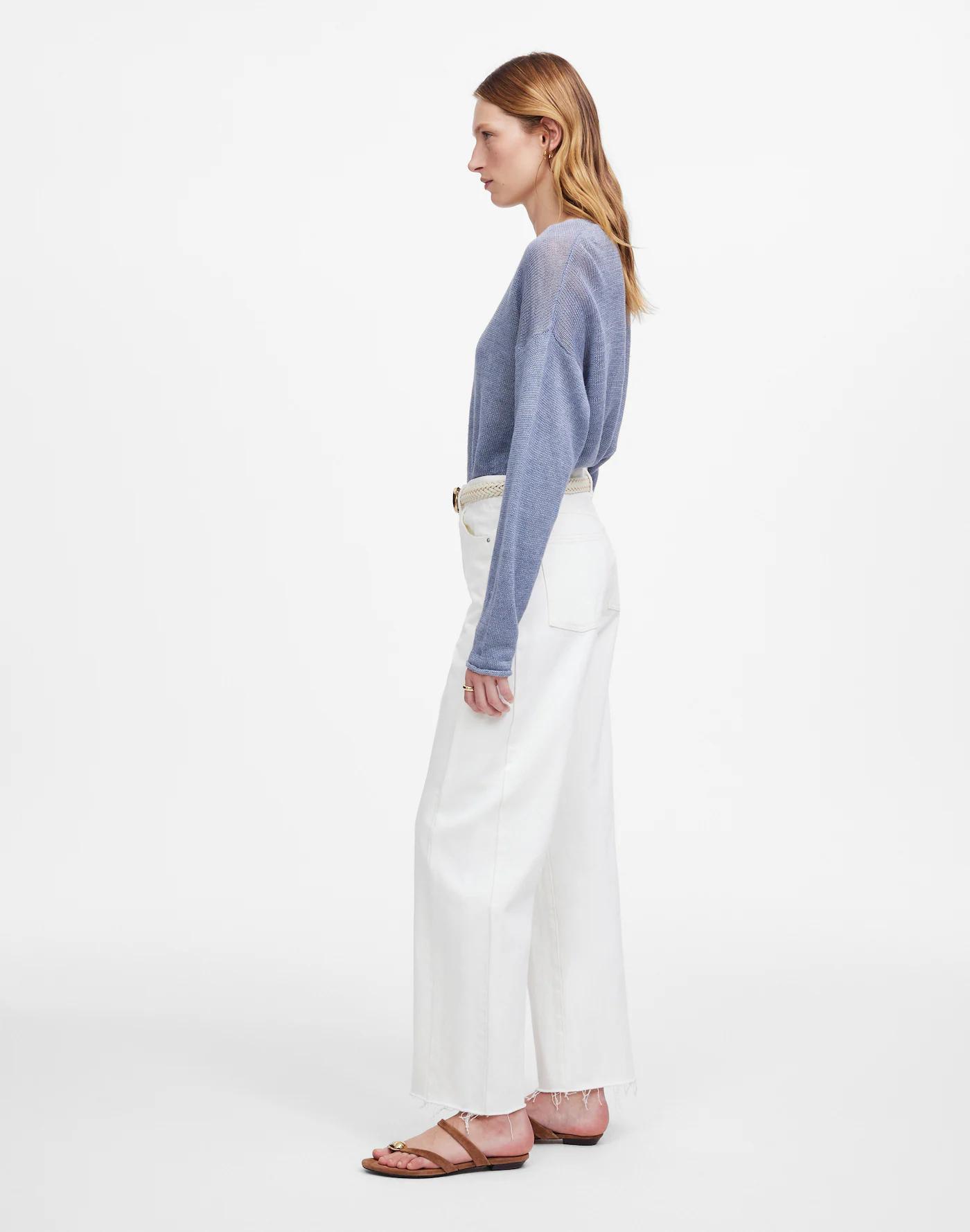 Pieced Barrel-Leg Jeans Product Image