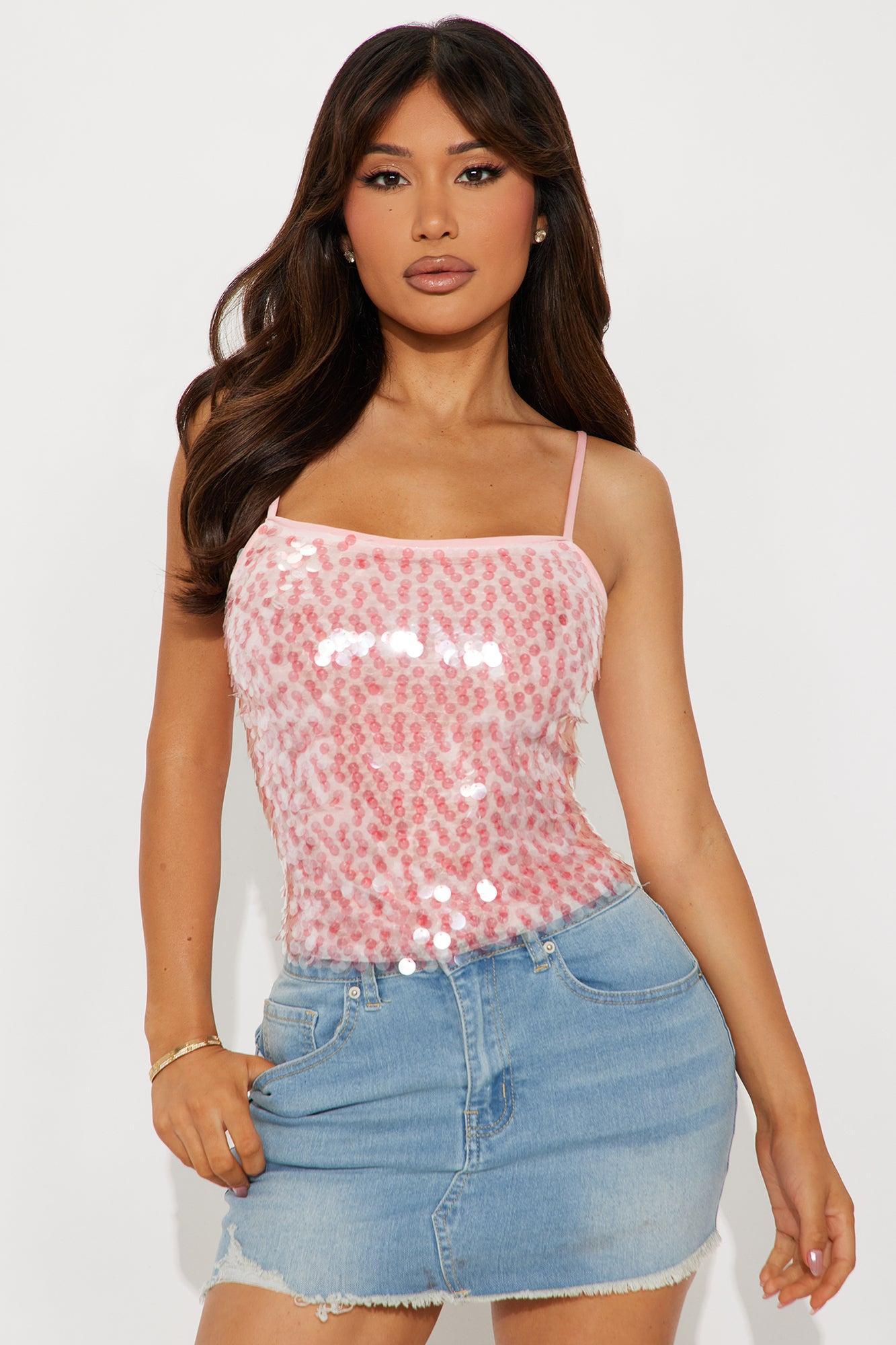 Inner Star Sequin Cami Top - Pink Product Image
