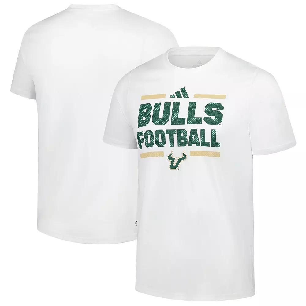 Men's adidas White South Florida Bulls Football T-Shirt, Size: XL, Usf White Product Image