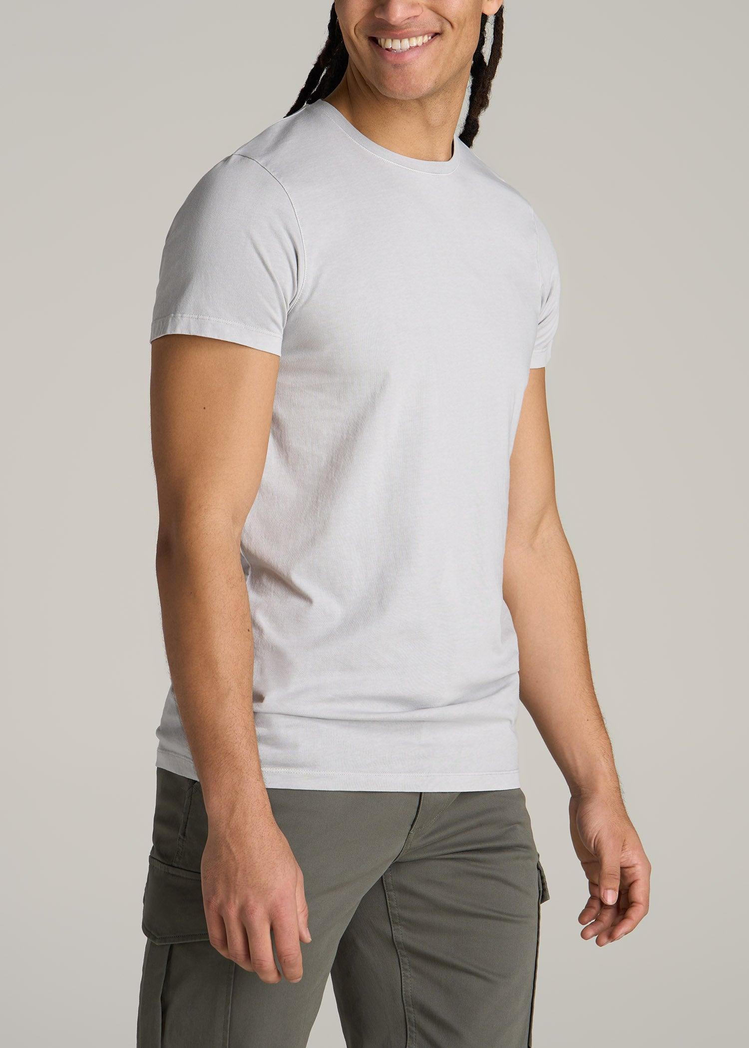 MODERN-FIT Garment Dyed Cotton Men's Tall T-Shirt in White Product Image