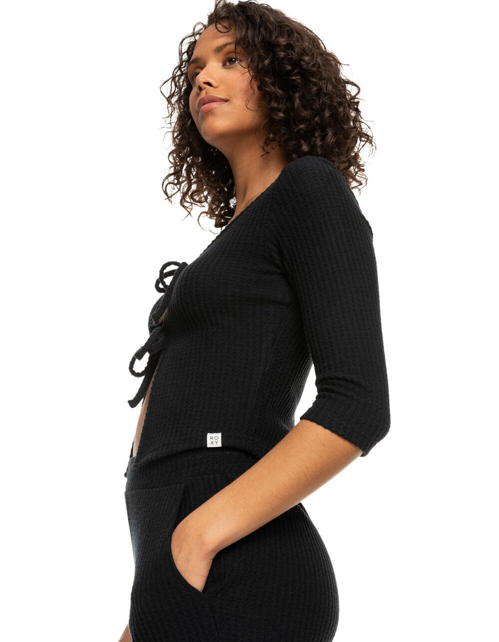 ROXY Looking Good Womens Tie-Front Thermal Cardigan Product Image