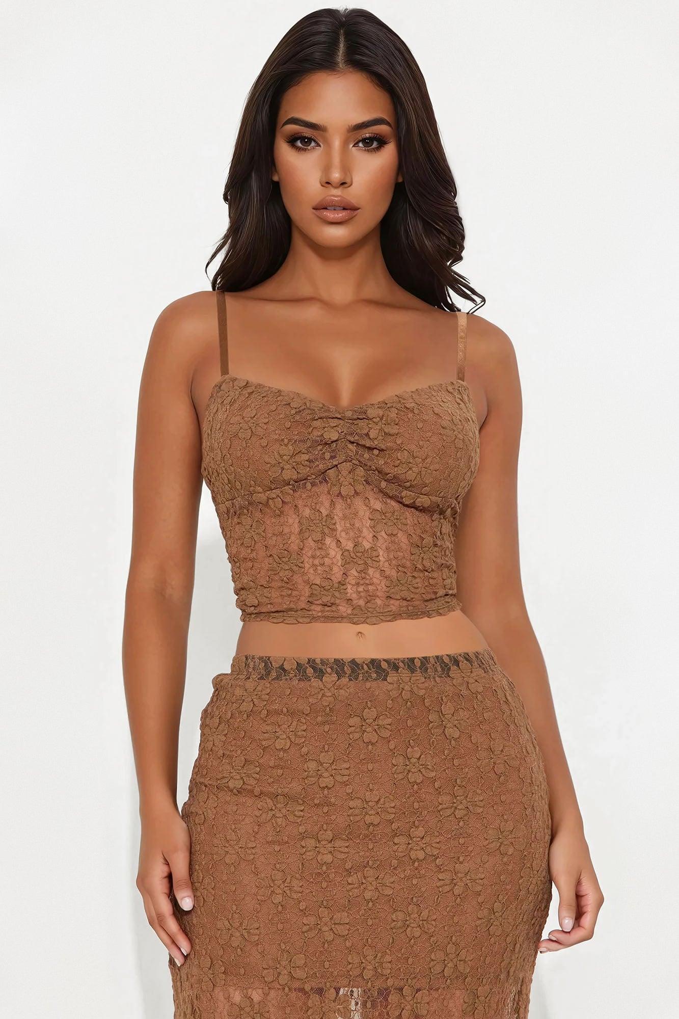 Anaisha Lace Maxi Skirt Set - Mocha Product Image