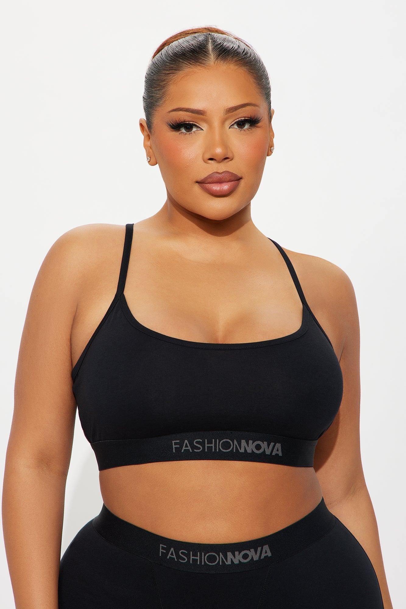 FN Mood Scoop Cami Cotton Bra - Black Product Image