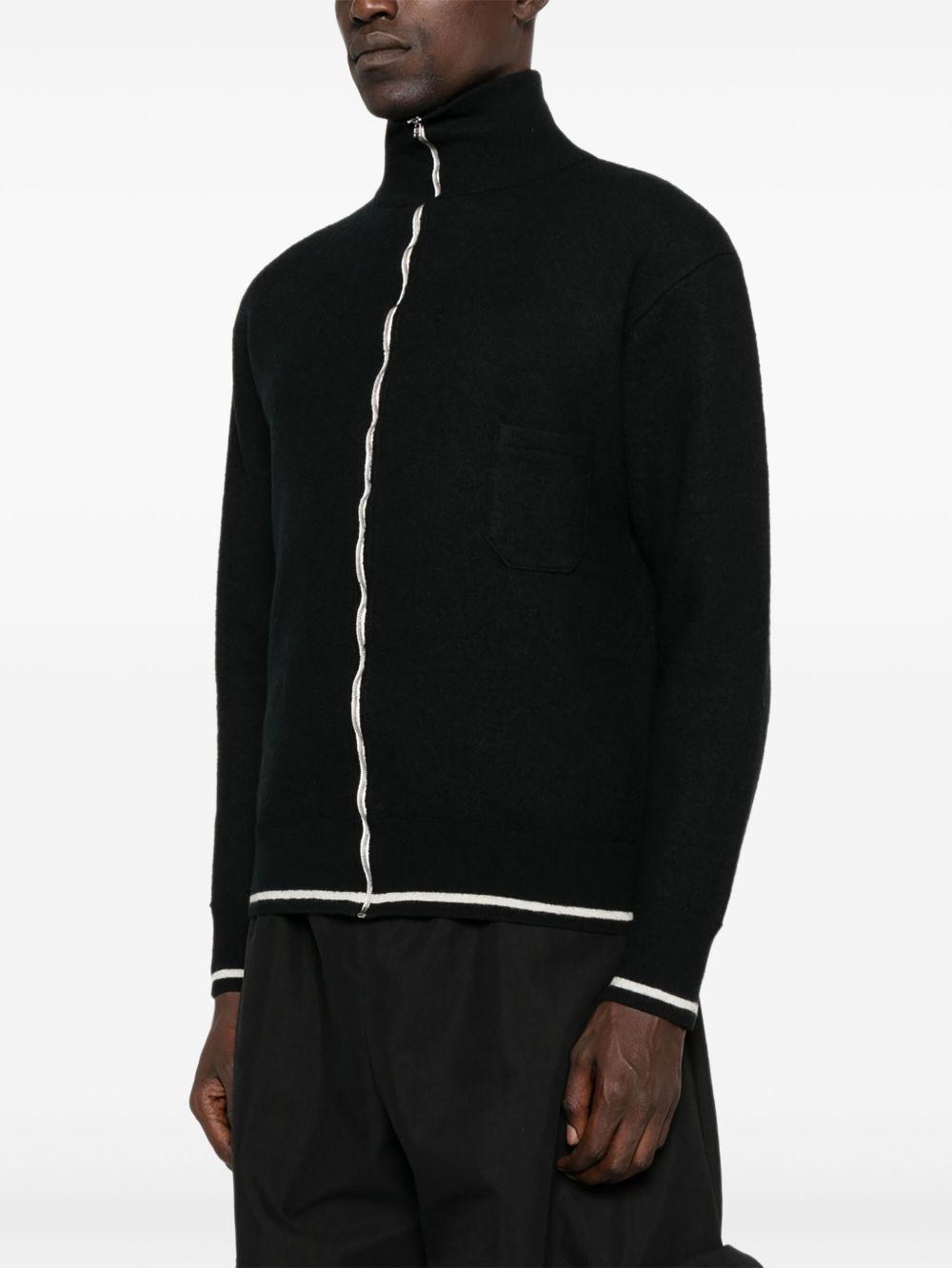 zip-front high-neck cardigan Product Image