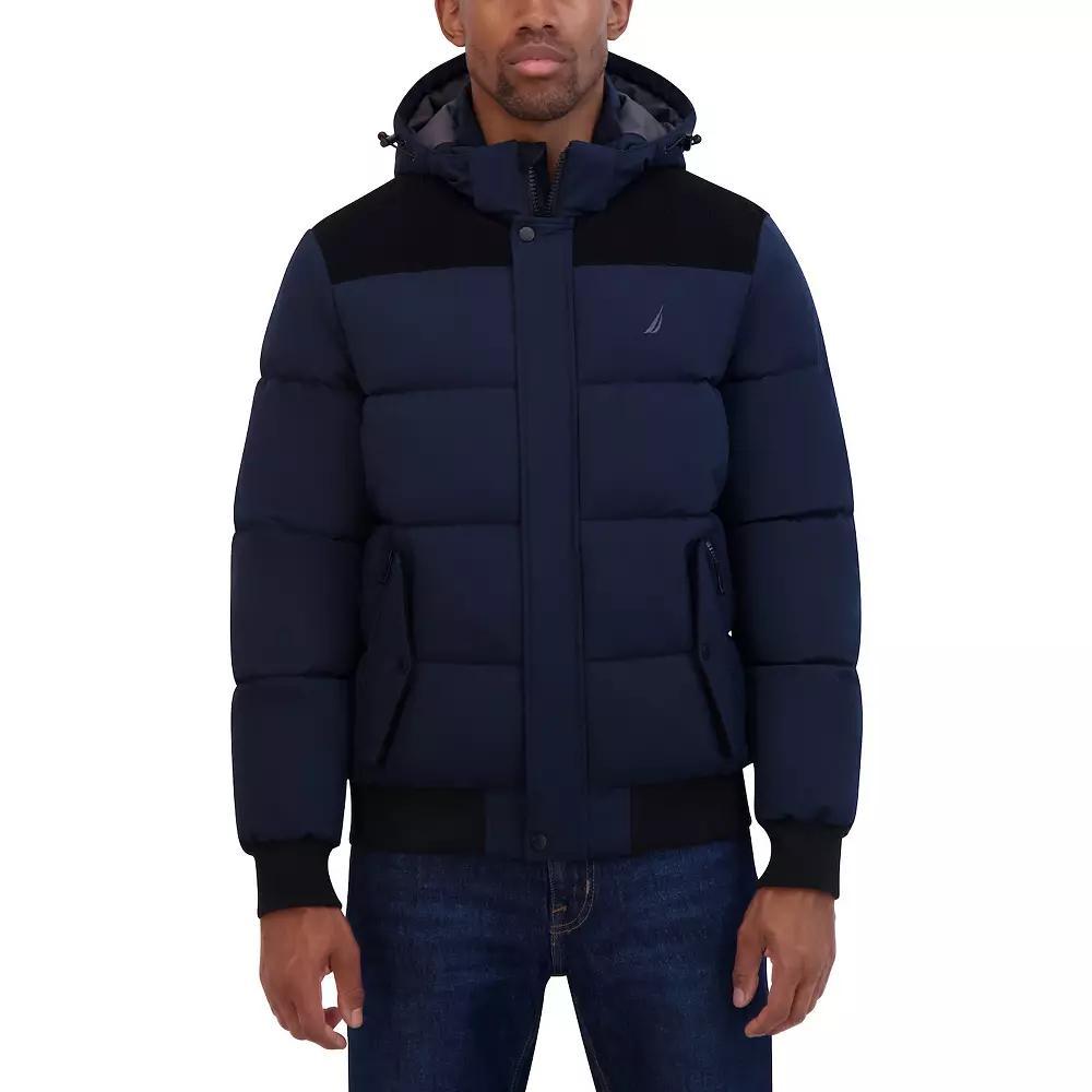 Mens Nautica Mixed Media Bomber Jacket Product Image