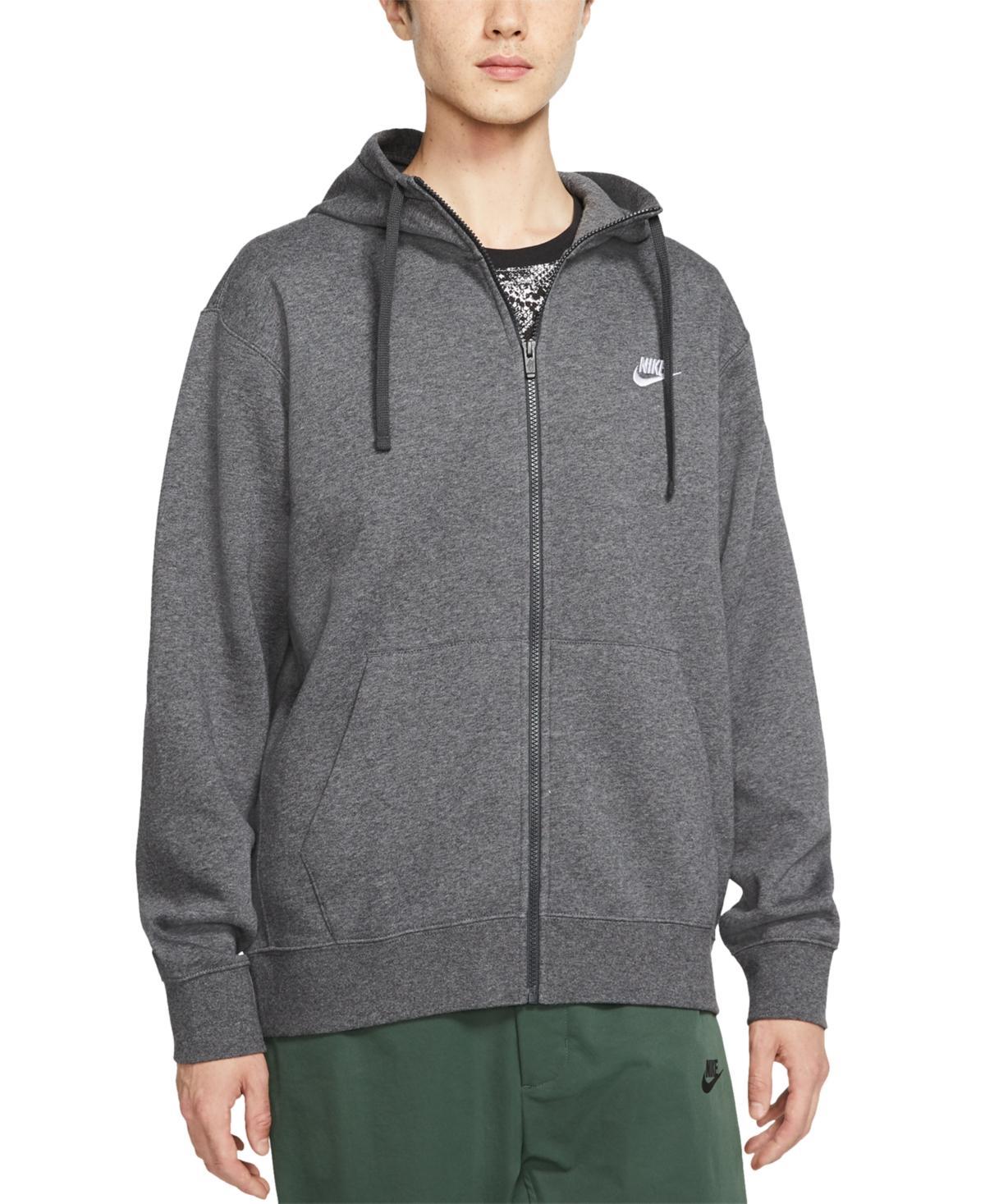 Mens Nike Sportswear Club Fleece Full-Zip Hoodie Black Navy White Product Image