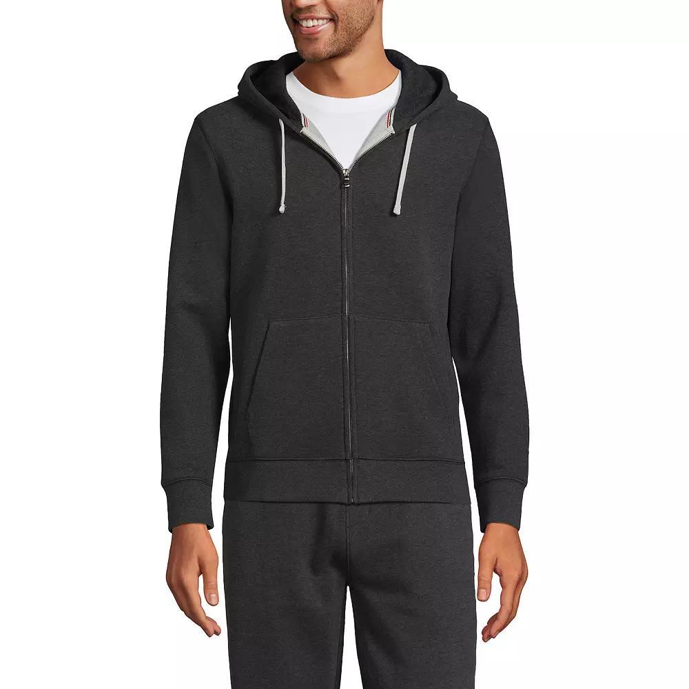 Men's Lands' End Serious Sweats Long Sleeve Full Zip Hoodie, Size: XL, Dark Grey Heather Product Image