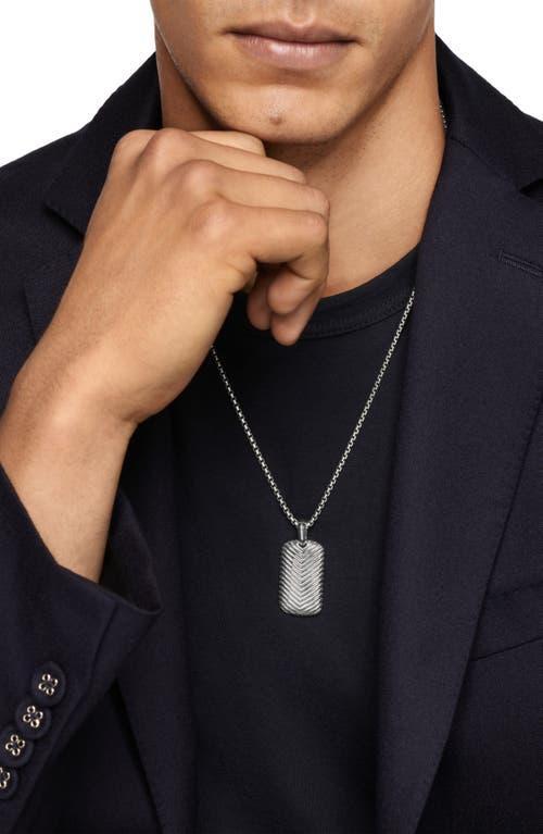 Mens Chevron Tag Enhancer in Silver, 34mm Product Image