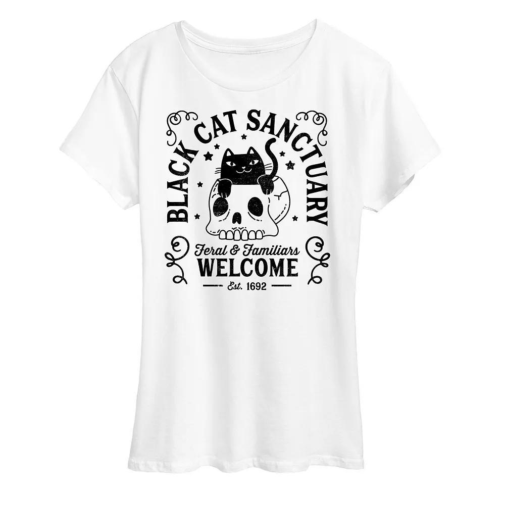 Womens Black Cat Sanctuary Graphic Tee Grey Wine Product Image