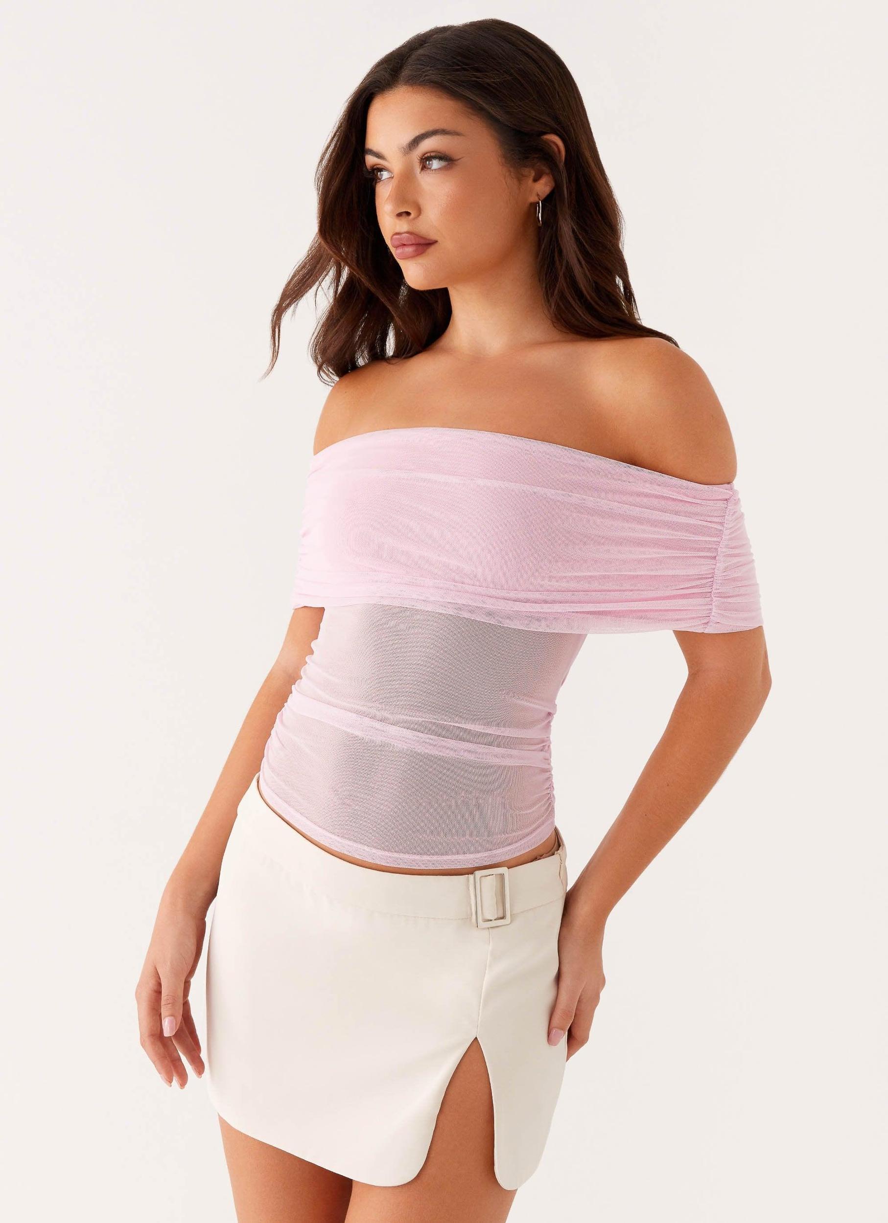 Nelly Off Shoulder Top - Pink Product Image