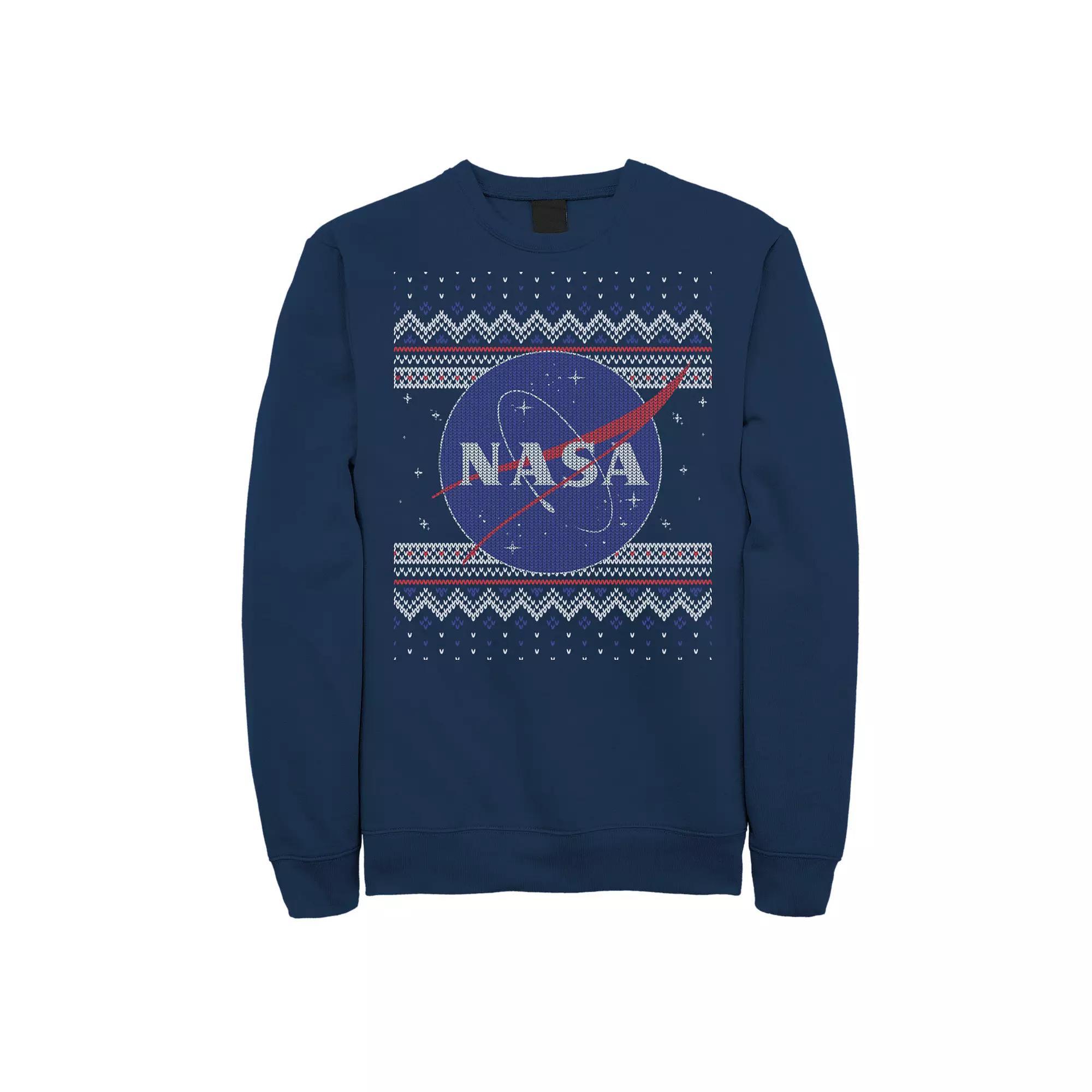 Men's NASA Logo Christmas Sweatshirt, Size: 3XL, Blue Product Image