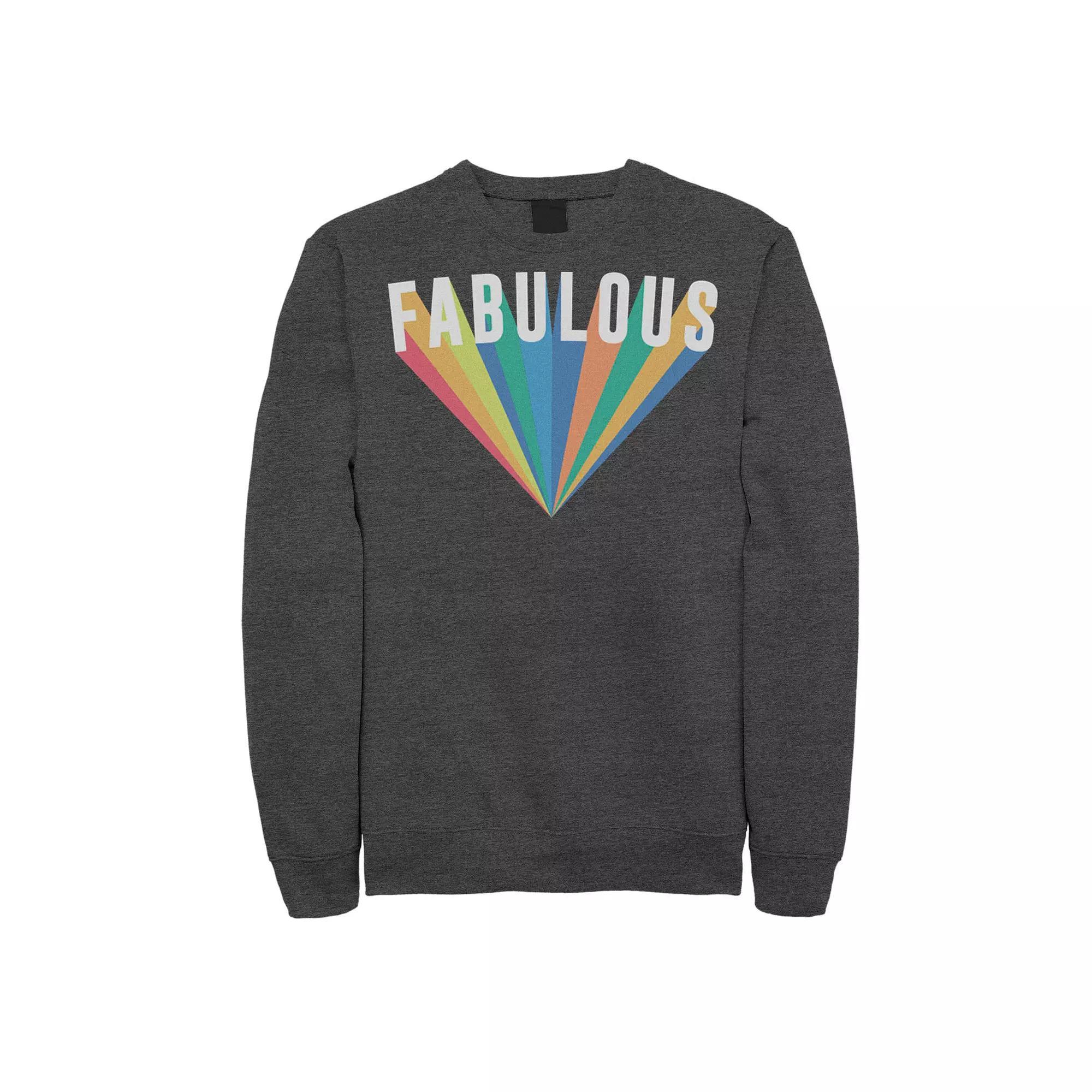 Men's Fifth Sun Fab Rainbow Burst Sweatshirt, Size: XL, Grey Heather Product Image