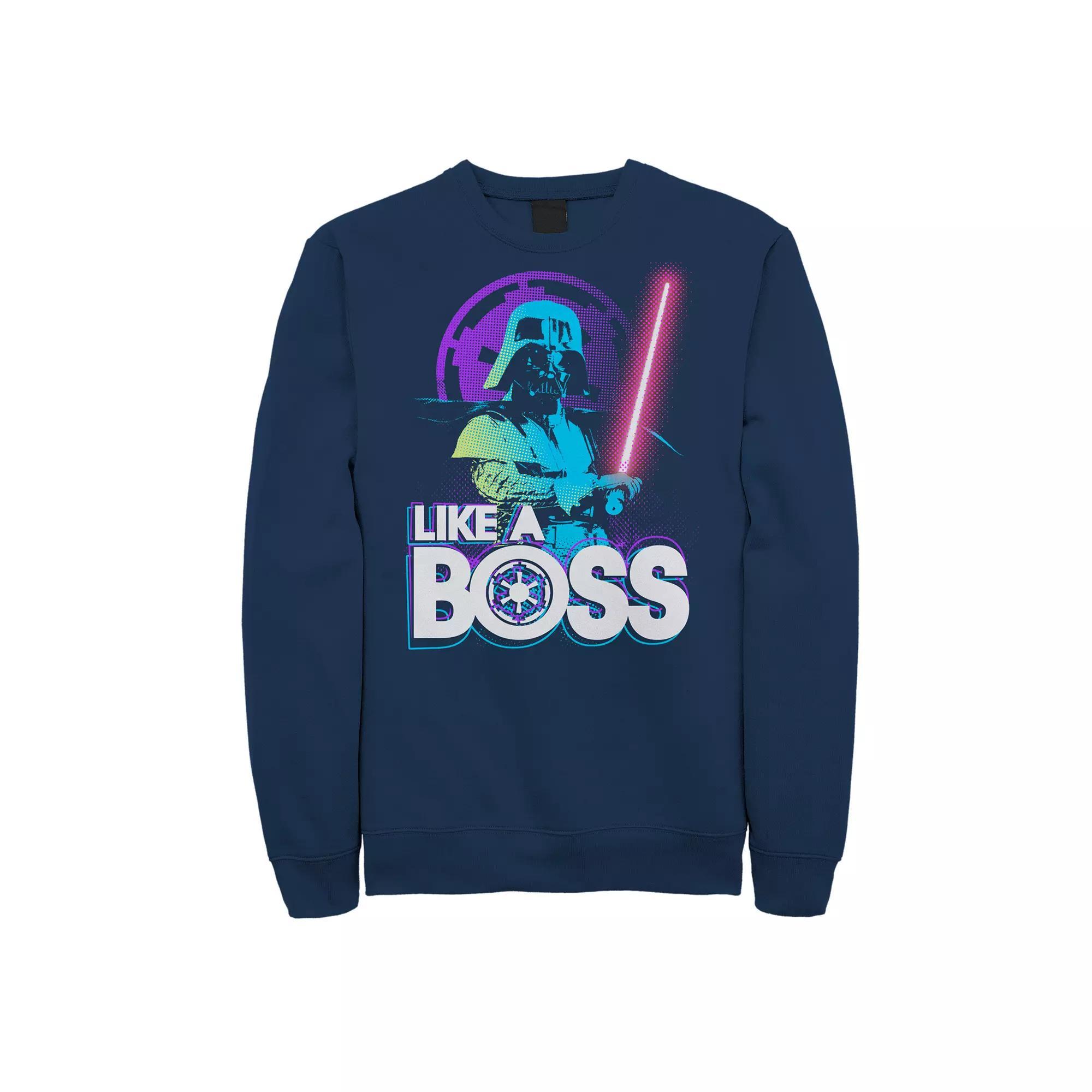 Mens Star Wars Vader Like a Boss Sweatshirt Blue Product Image