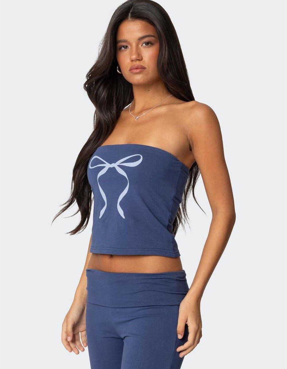 EDIKTED Aiyana Bow Built In Bra Tube Top Product Image