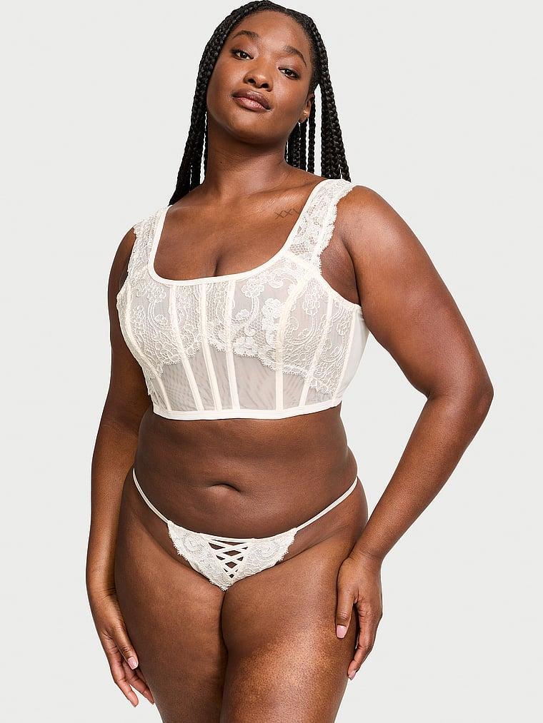 Boho Floral Embroidery Thong Panty Product Image