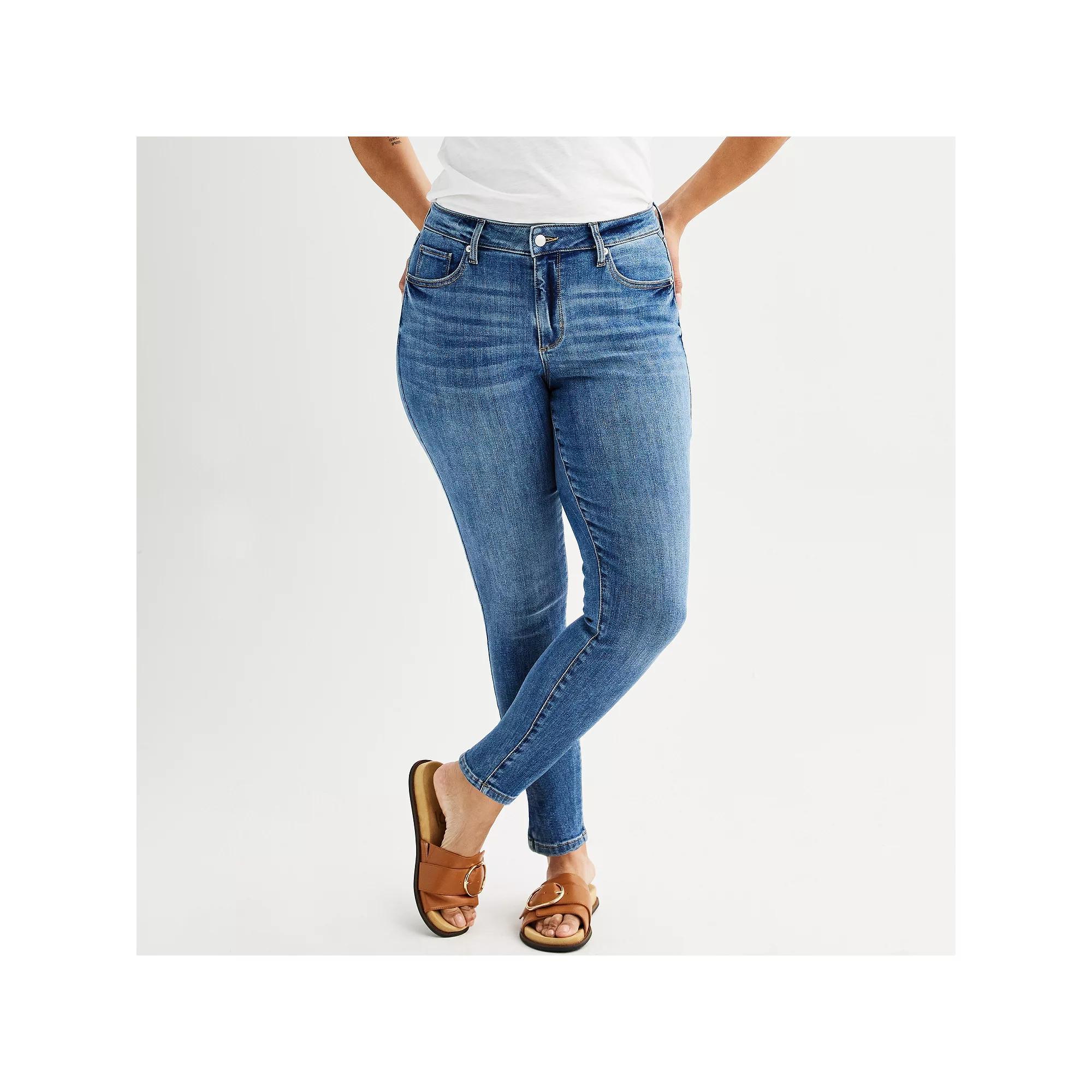 Women's Sonoma Goods For Life® Mid-Rise Curvy Skinny Jeans, Size: 12 Regular, Medium Blue Product Image