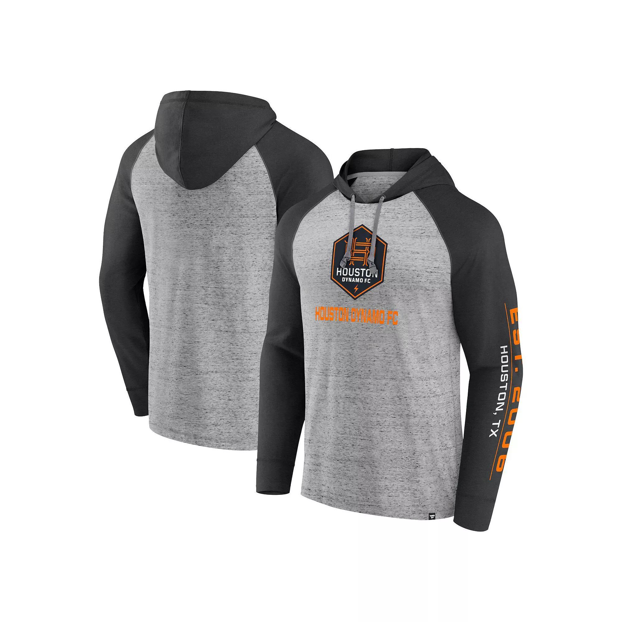 Men's Fanatics Branded Steel Houston Dynamo FC Deflection Raglan Pullover Hoodie, Size: XL, Dyn Silver Product Image